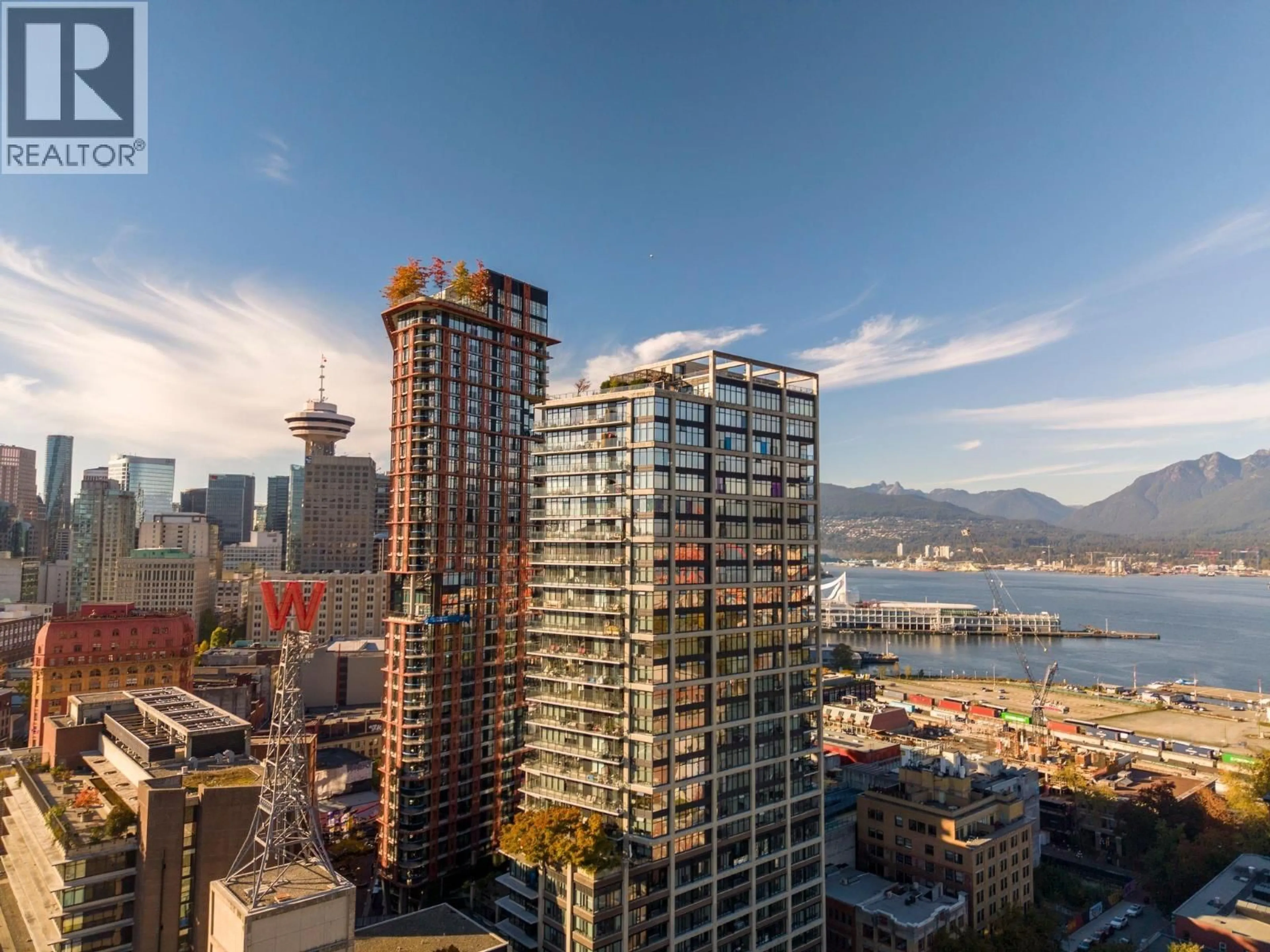A pic from outside/outdoor area/front of a property/back of a property/a pic from drone, city buildings view from balcony for 1803 - 108 CORDOVA STREET, Vancouver British Columbia V6B0G5