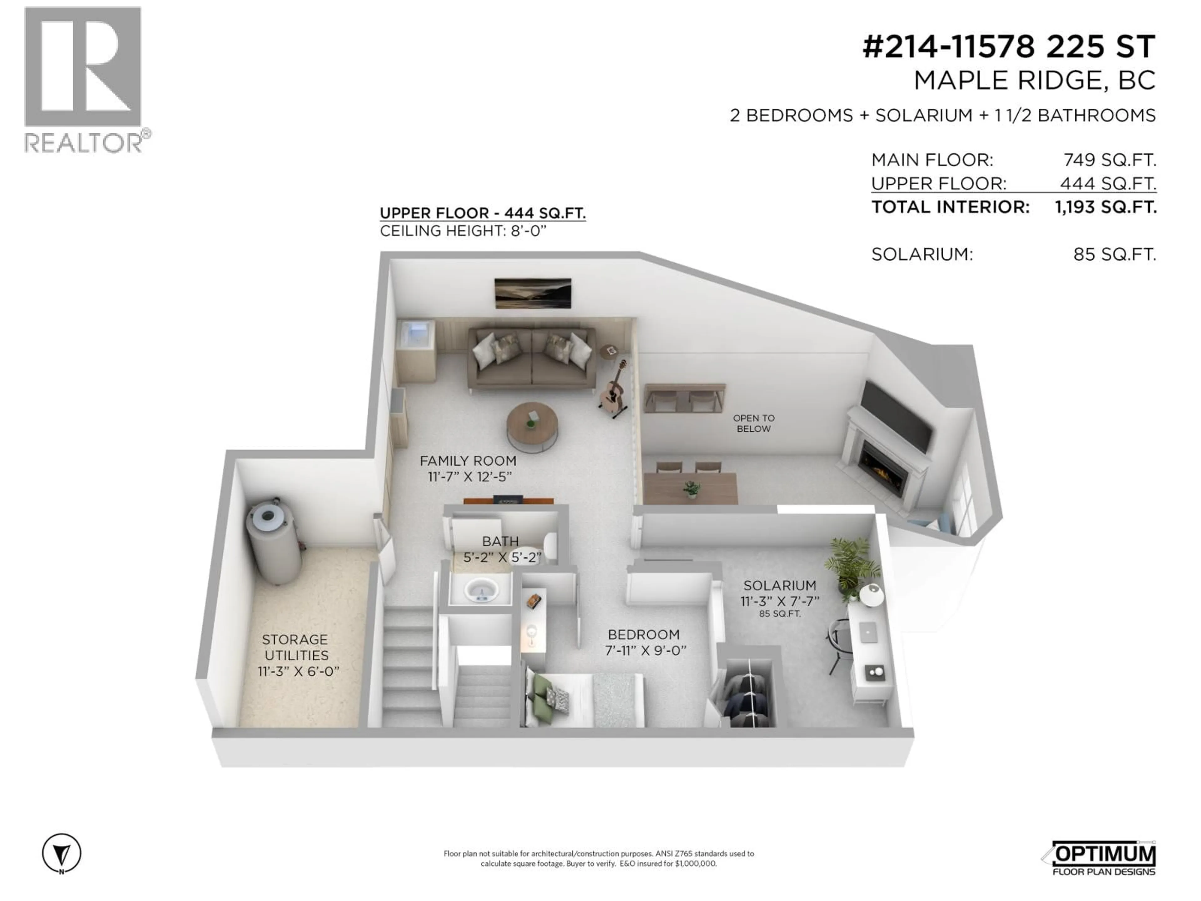 Floor plan for 214 - 11578 225 STREET, Maple Ridge British Columbia V2X9W7