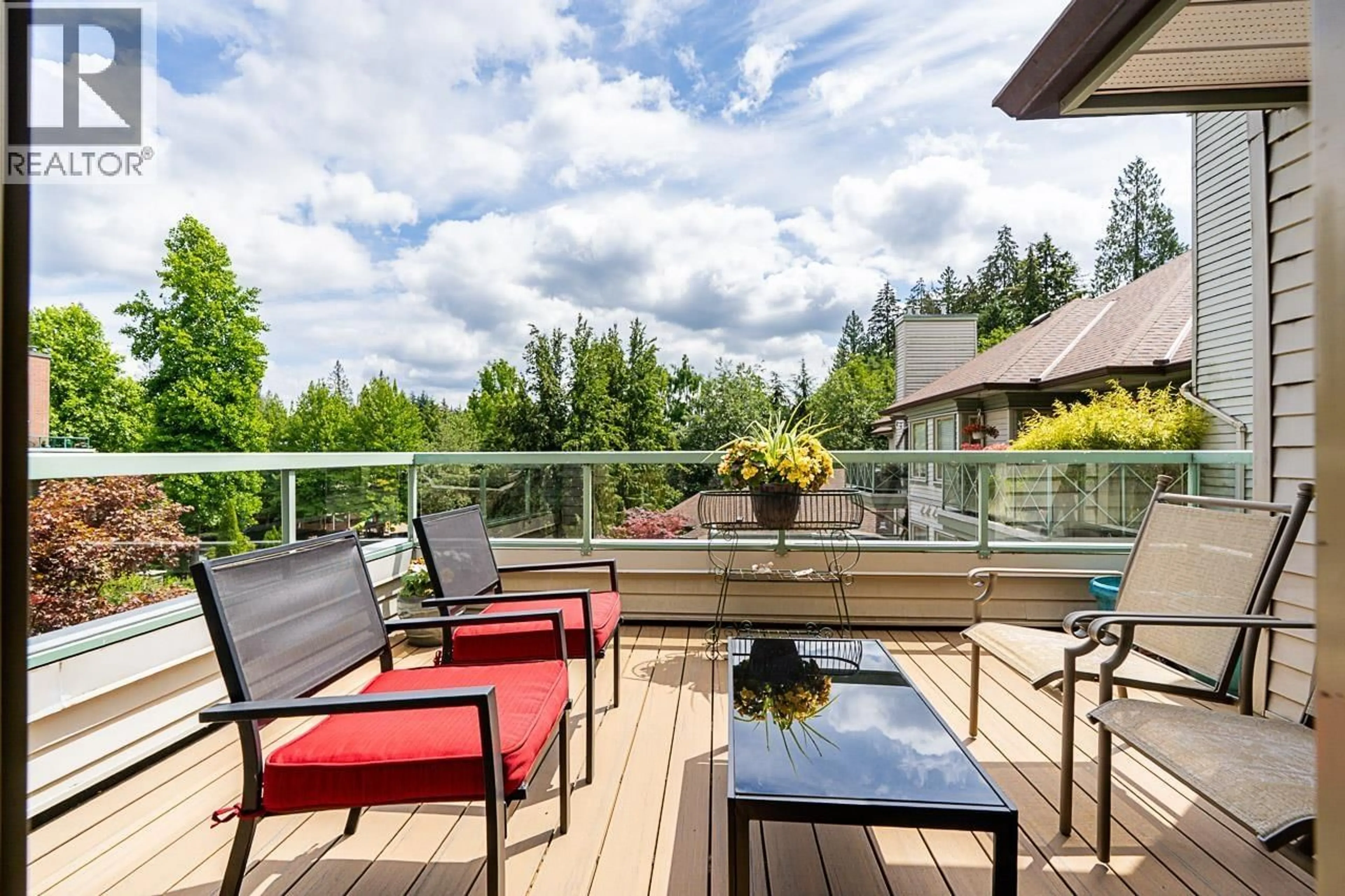 Patio, water/lake/river/ocean view for 411 - 3658 BANFF COURT, North Vancouver British Columbia V7H2Z9