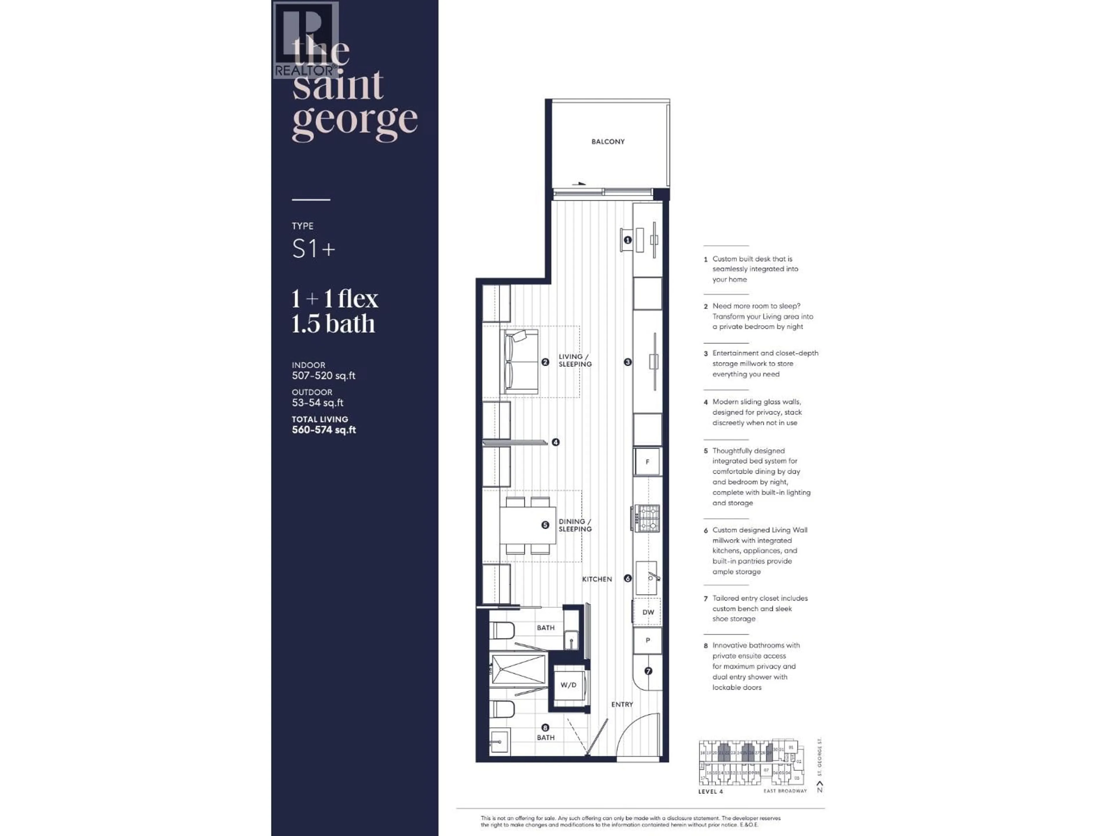 Floor plan for 426 - 2471 ST. GEORGE STREET, Vancouver British Columbia V5T1W9