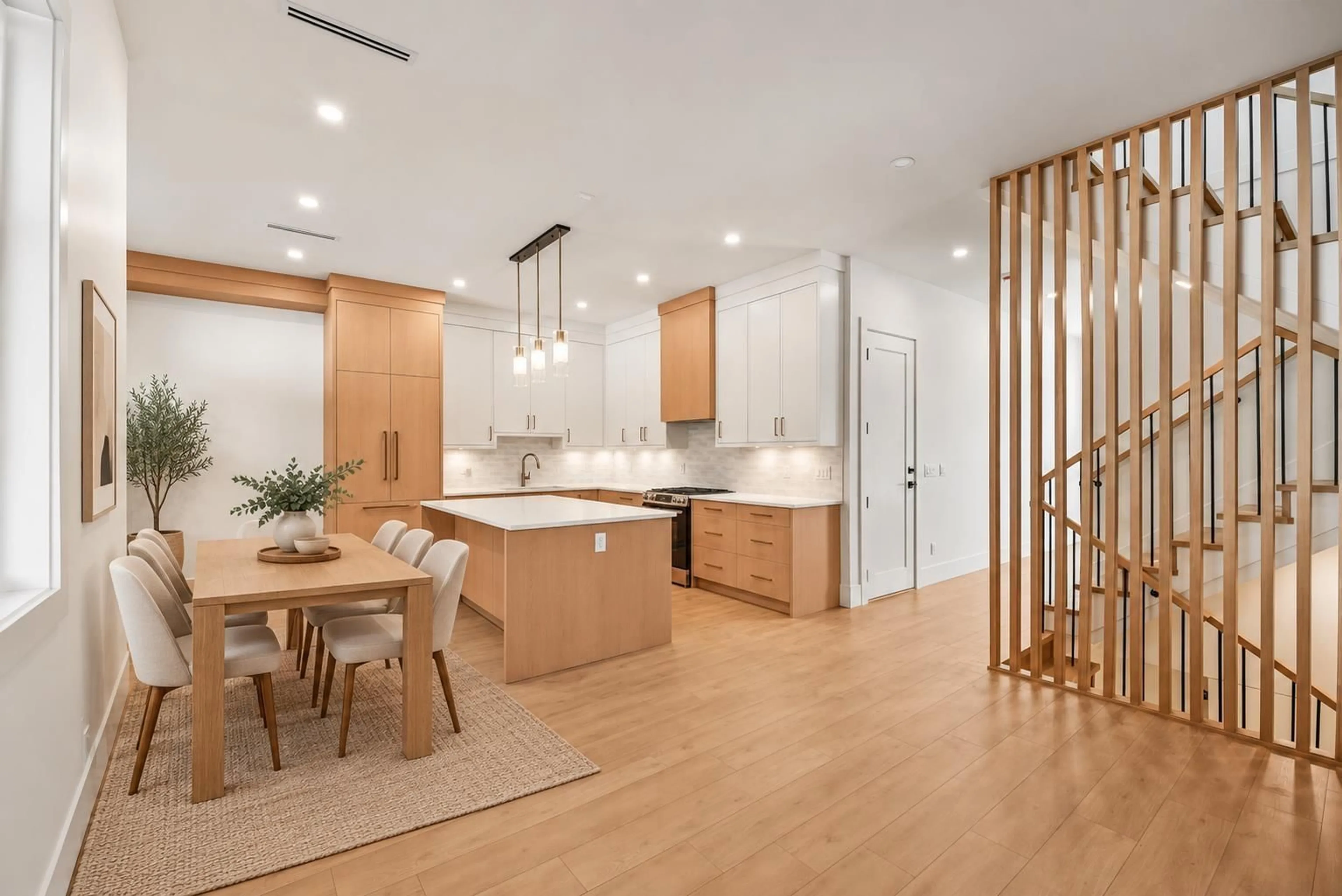 Open concept kitchen, wood/laminate floor for 10564 SUNCREST STREET, Delta British Columbia V4C2N5