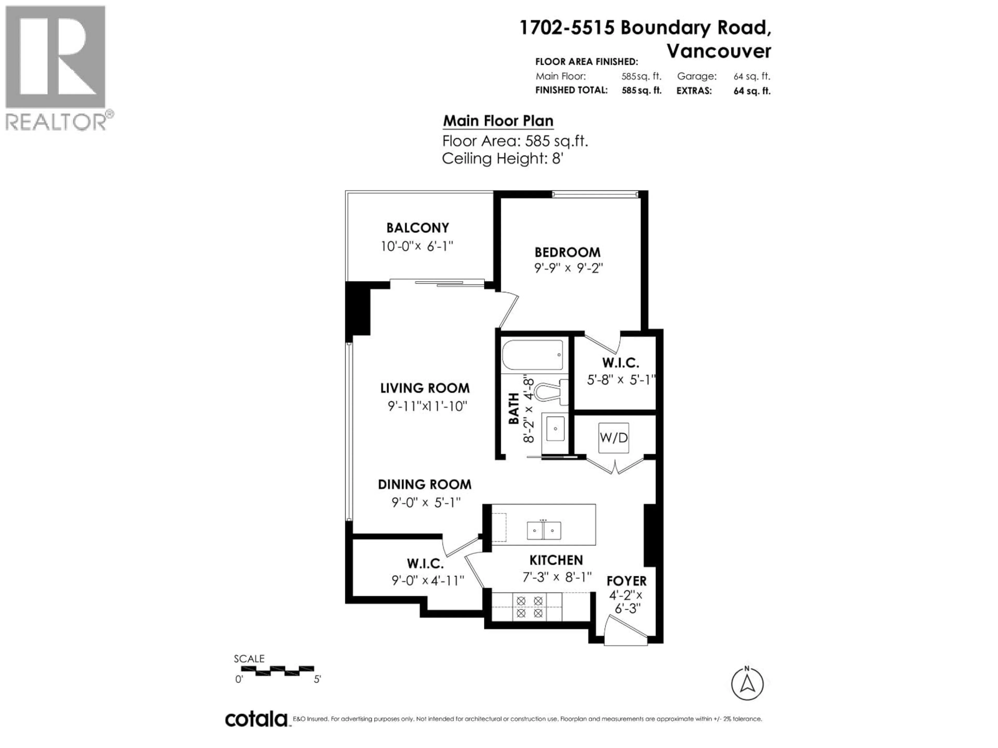 Floor plan for 1702 - 5515 BOUNDARY ROAD, Vancouver British Columbia V5R0E3