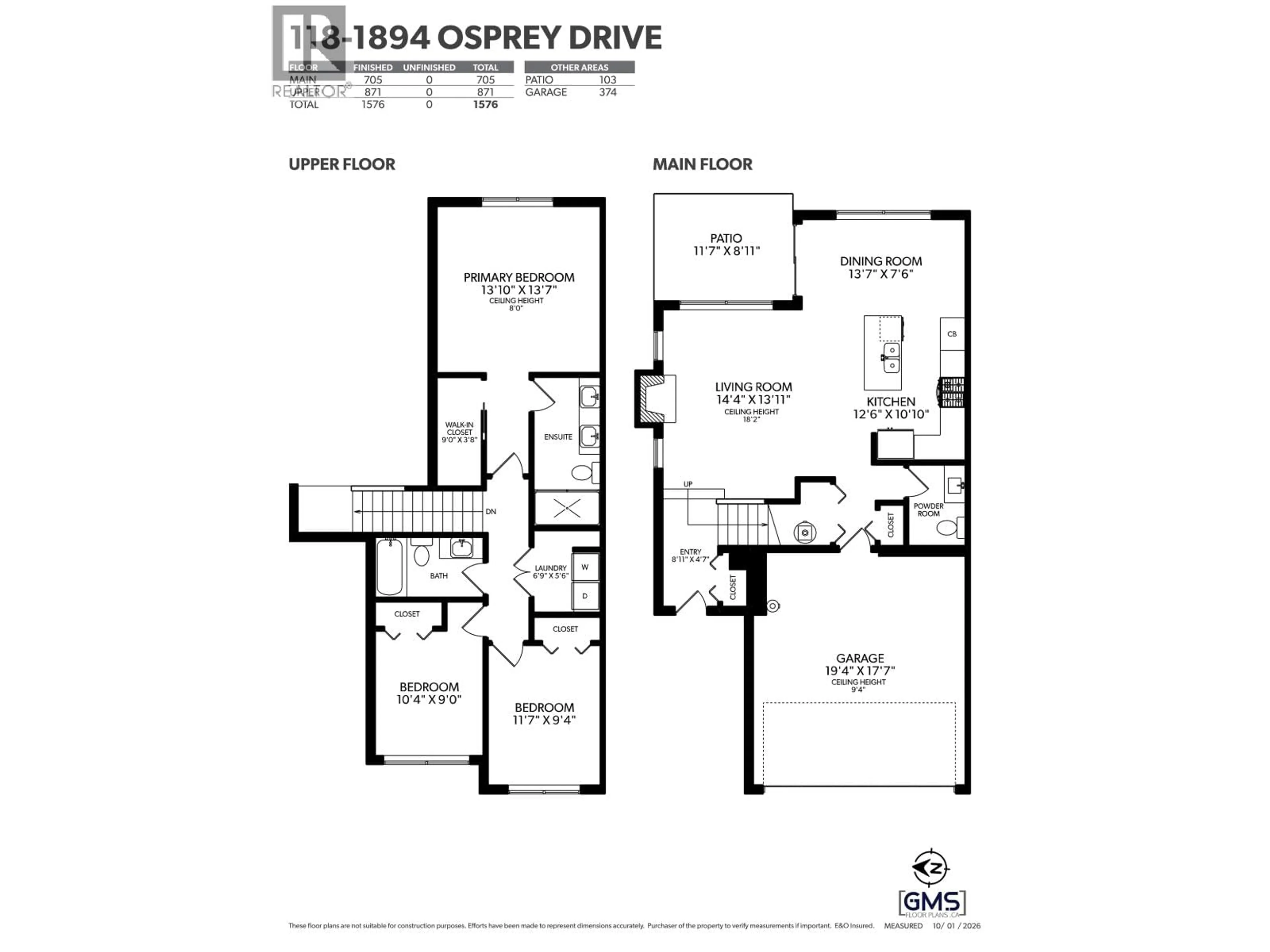 Floor plan for 118 - 1894 OSPREY DRIVE, Delta British Columbia V4M0C3