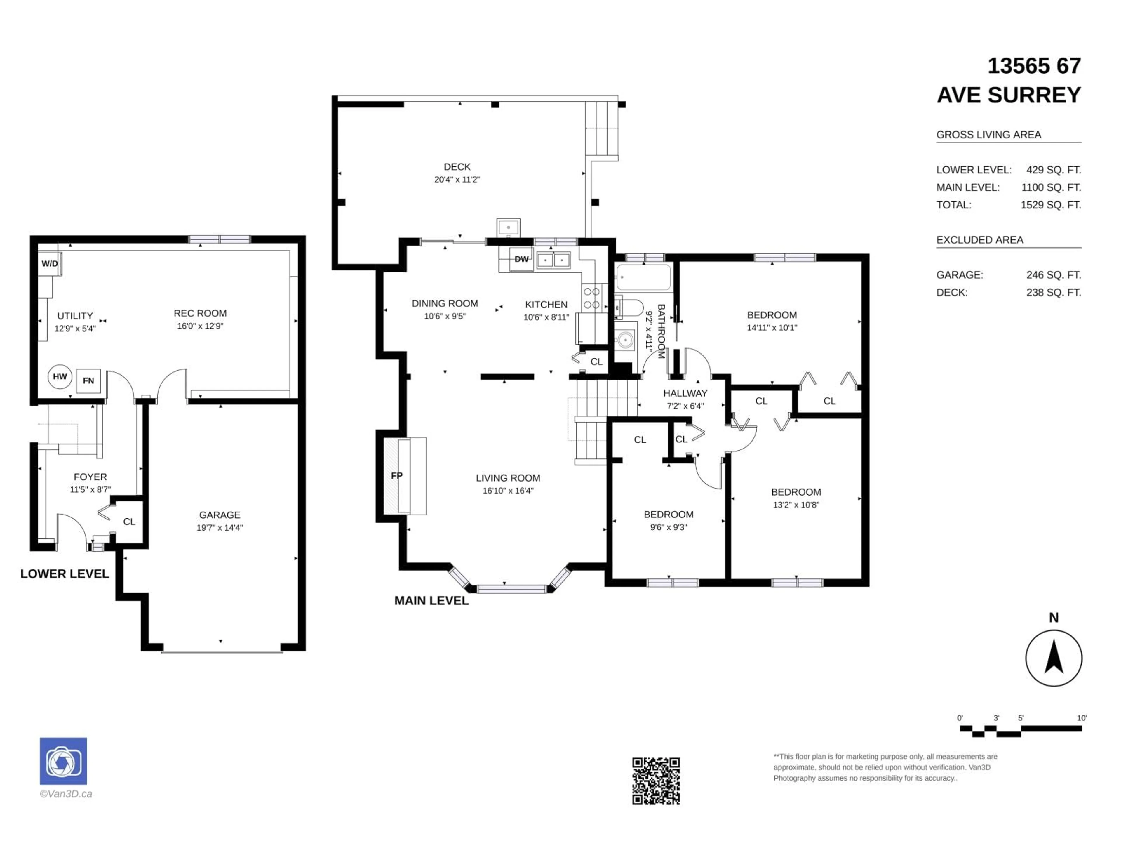 Floor plan for 13565 67 AVENUE, Surrey British Columbia V3W2B8
