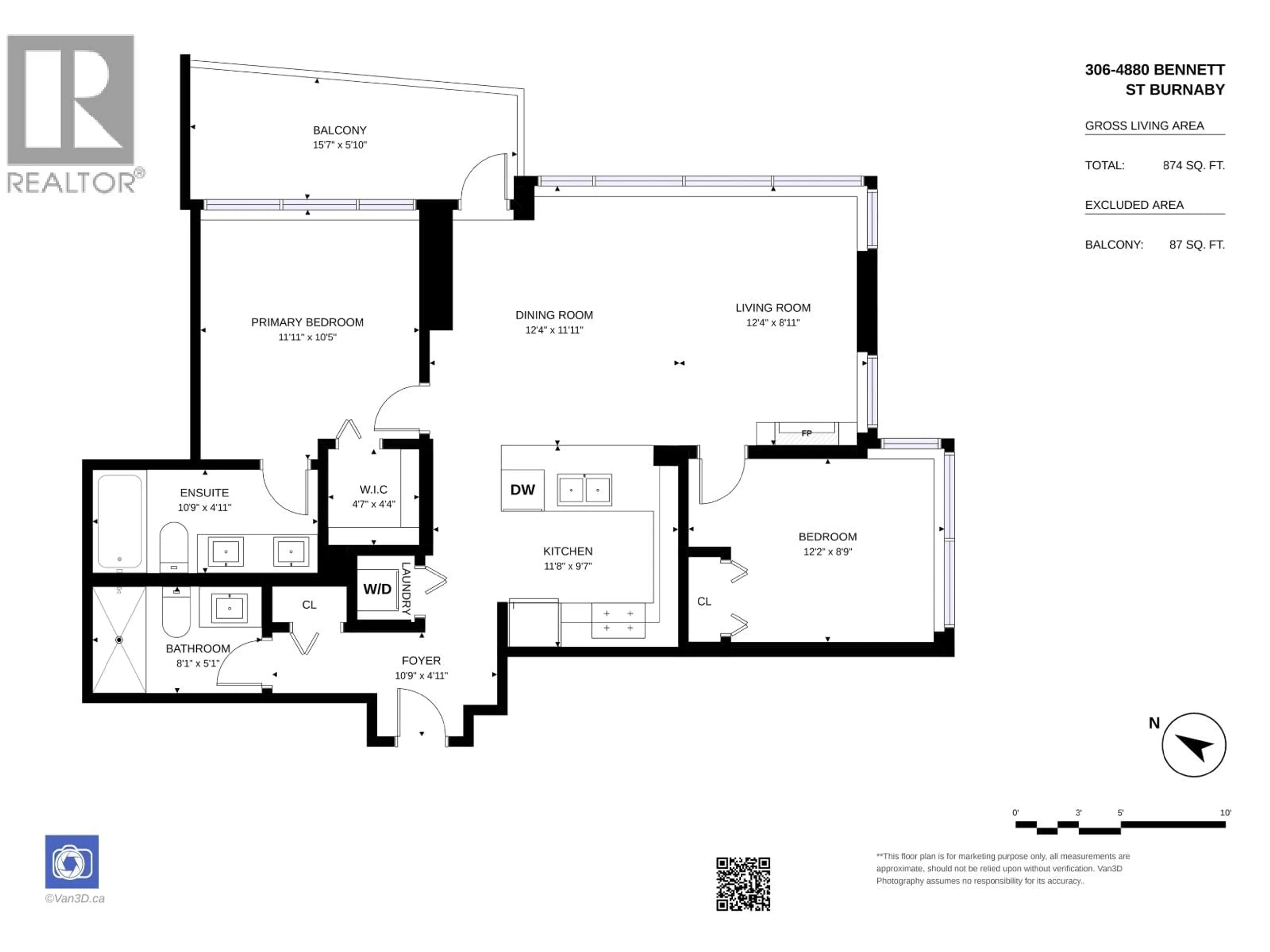 Floor plan for 306 - 4880 BENNETT STREET, Burnaby British Columbia V5H0C1