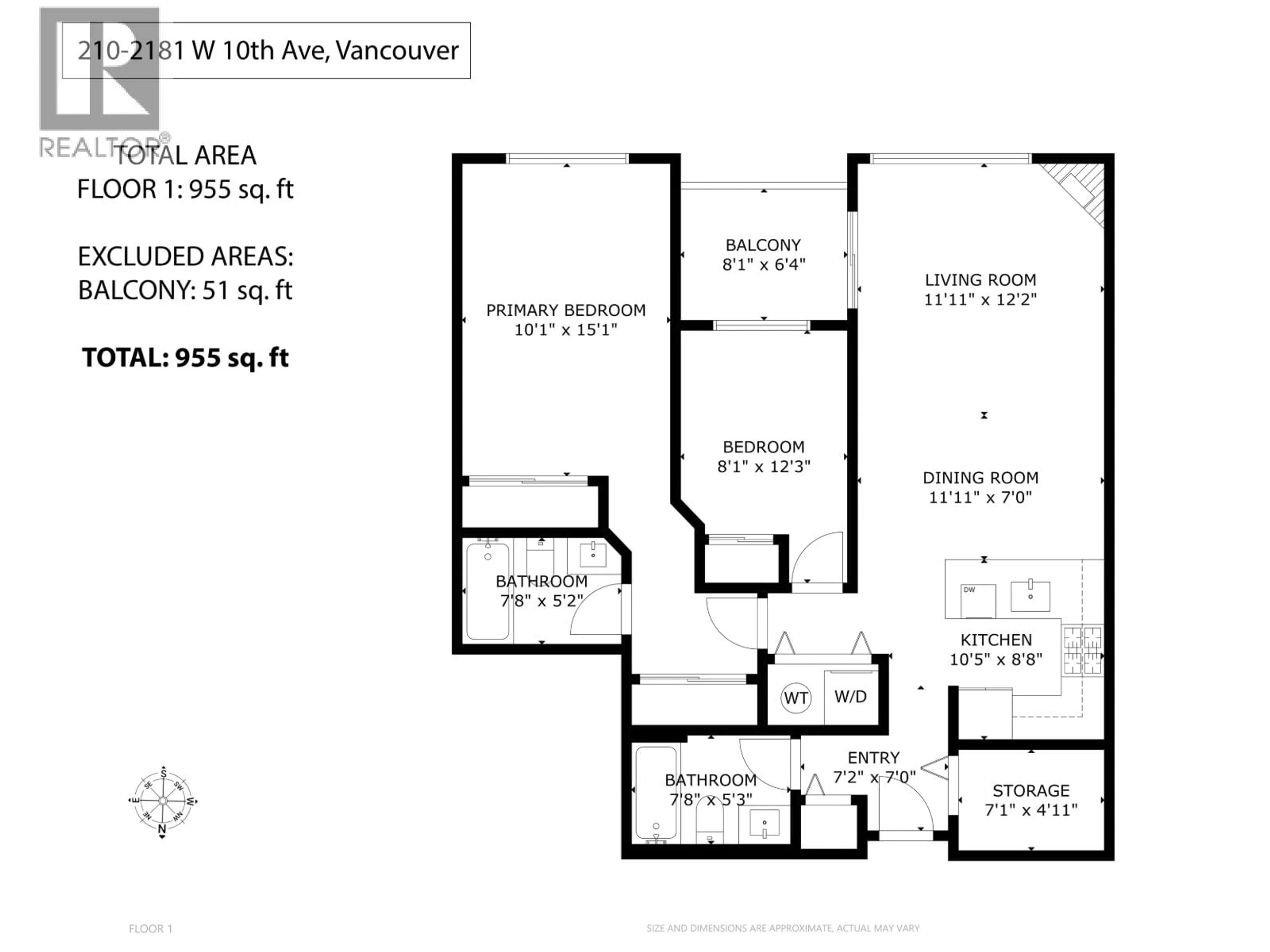 Floor plan for 210 - 2181 10TH AVENUE, Vancouver British Columbia V6K2H7