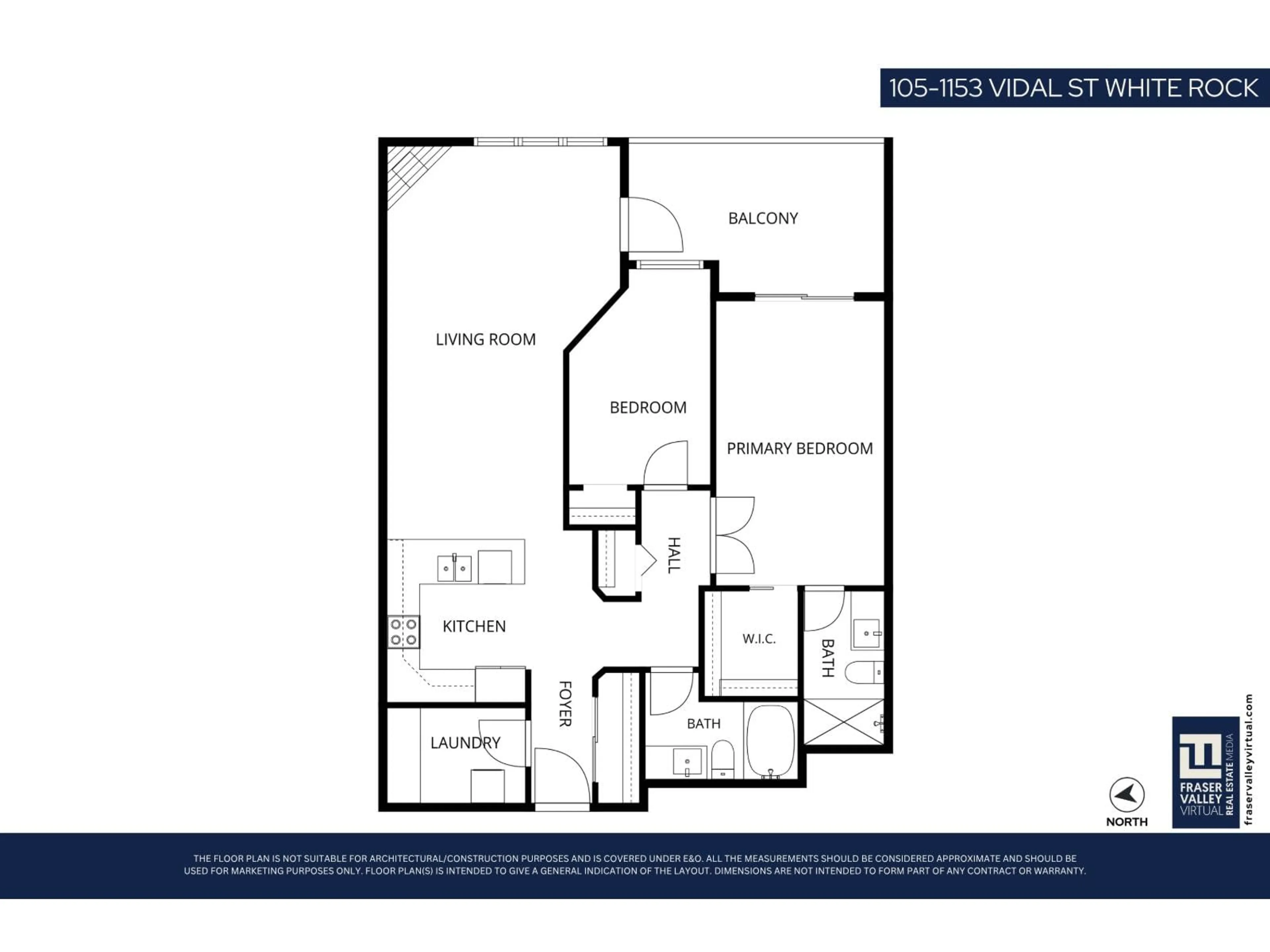 Floor plan for 105 - 1153 VIDAL STREET, White Rock British Columbia V4B3T4