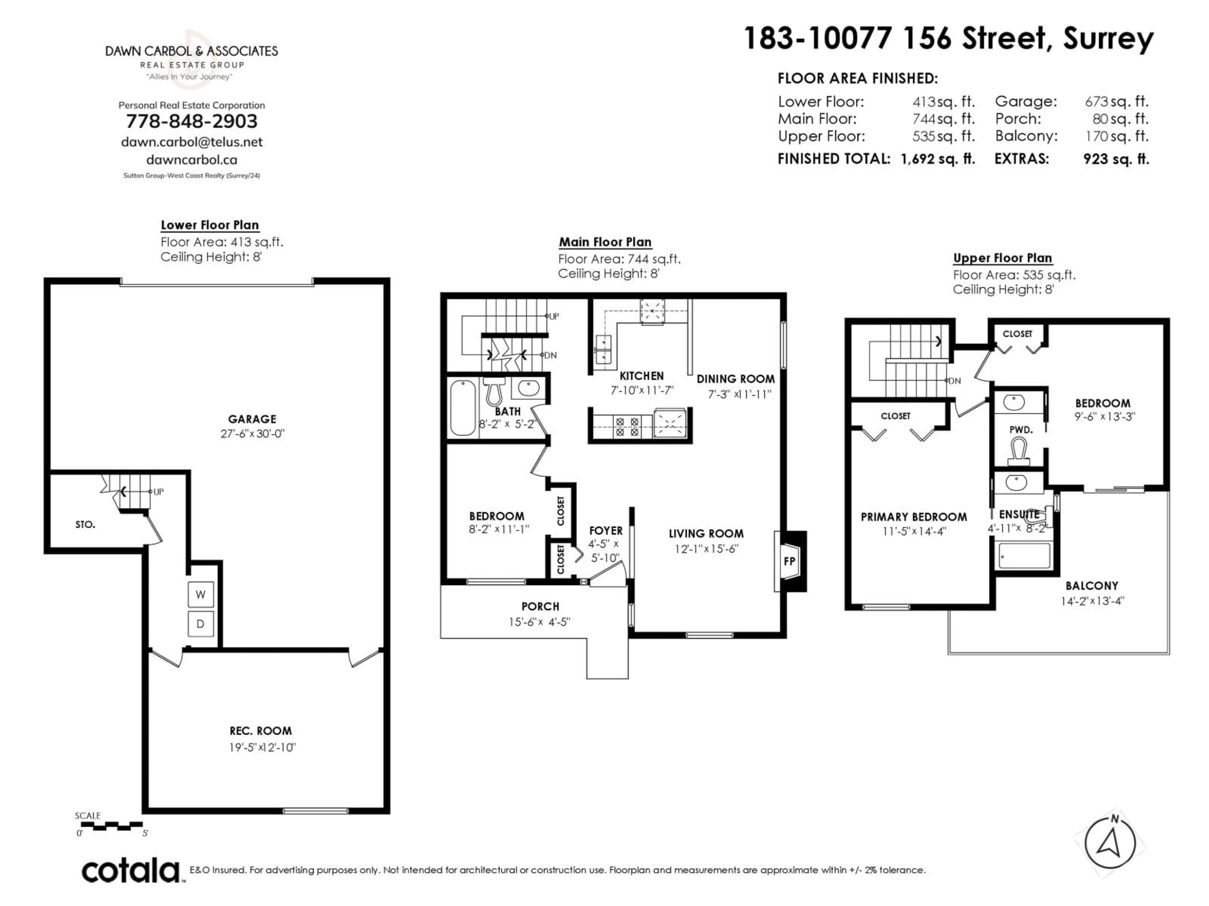 Floor plan for 183 - 10077 156 STREET, Surrey British Columbia V3R4L6