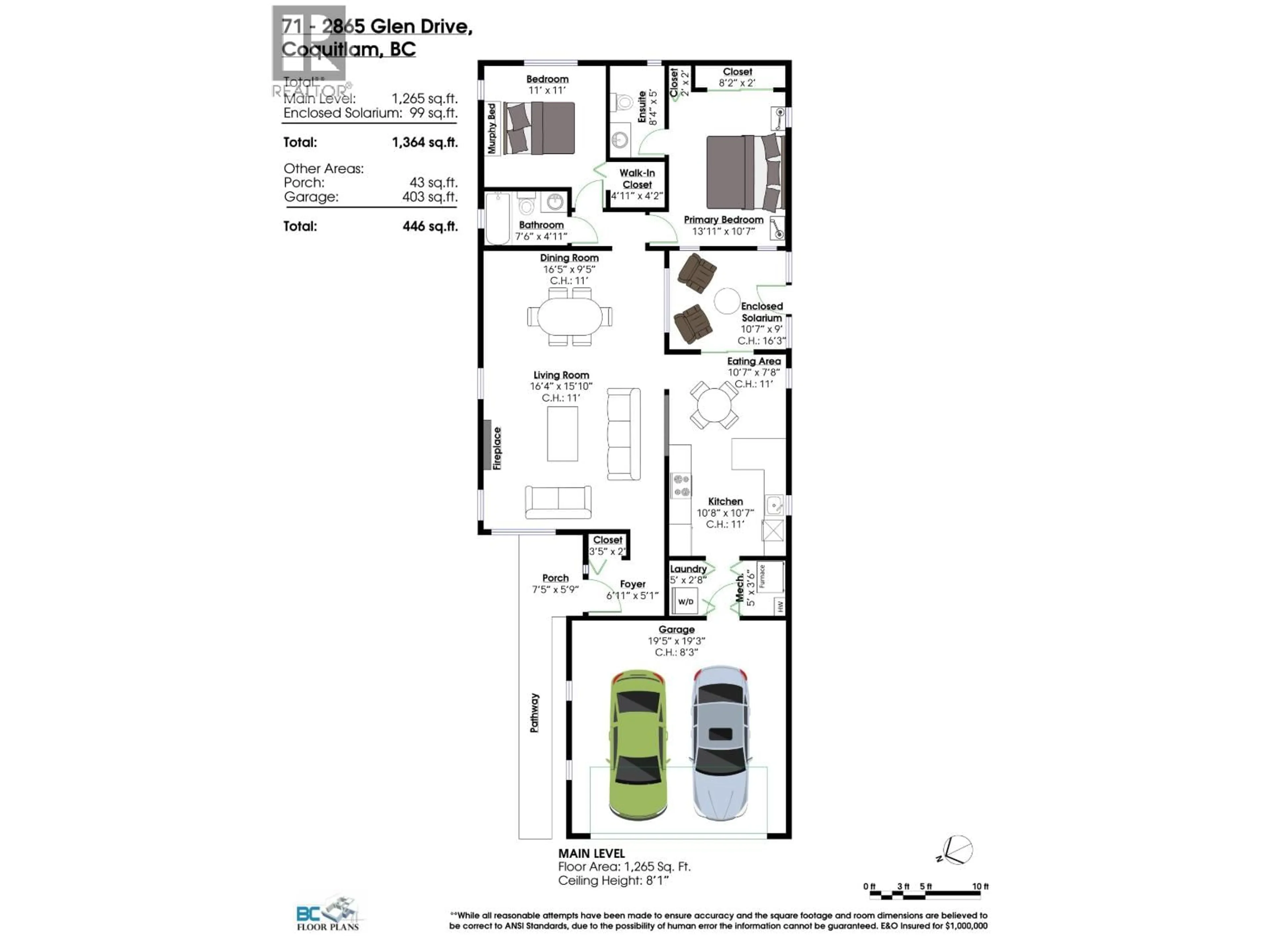 Floor plan for 71 - 2865 GLEN DRIVE, Coquitlam British Columbia V3B6Y7