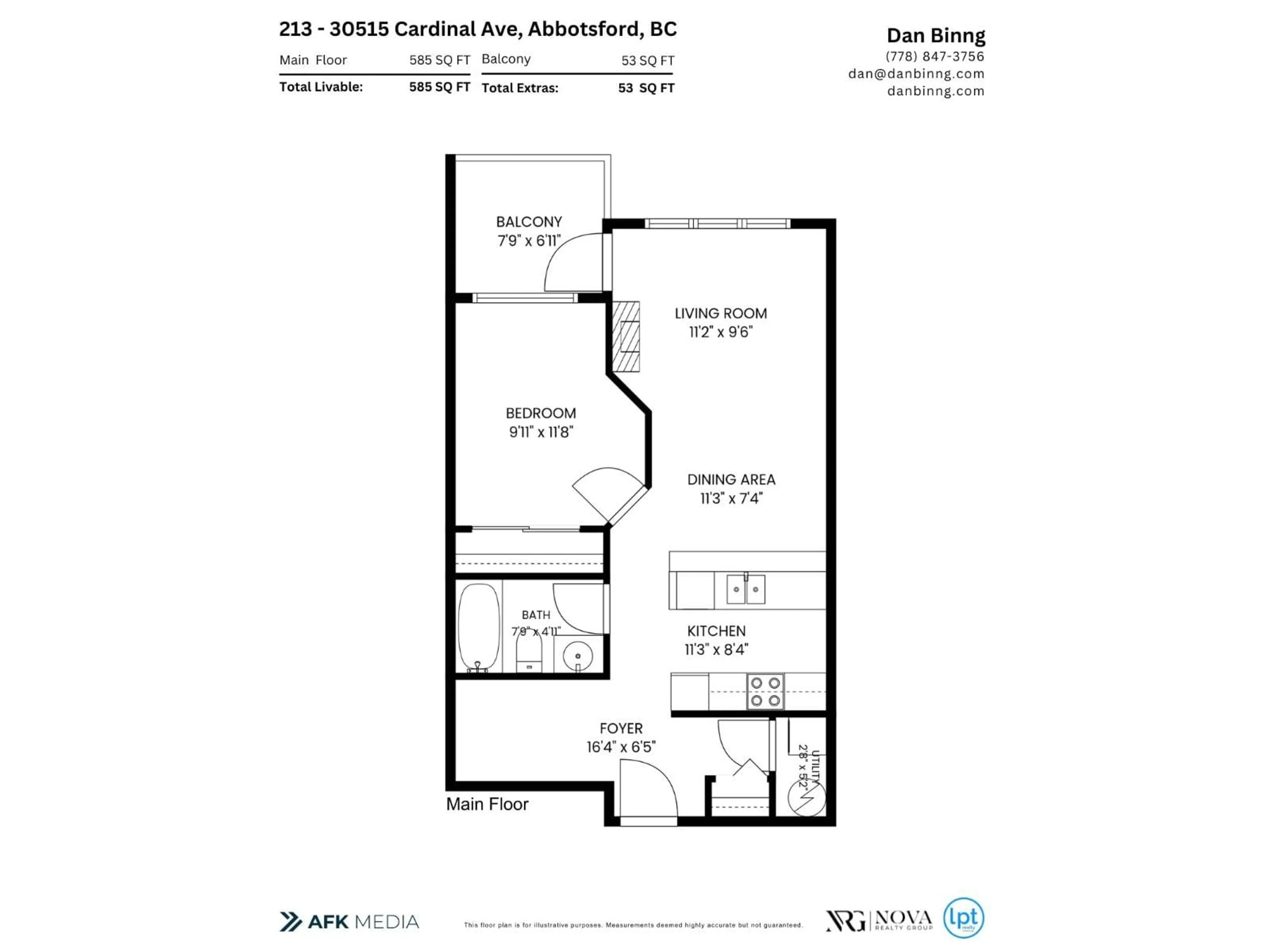 Floor plan for 213 - 30515 CARDINAL AVENUE, Abbotsford British Columbia V2T0A8