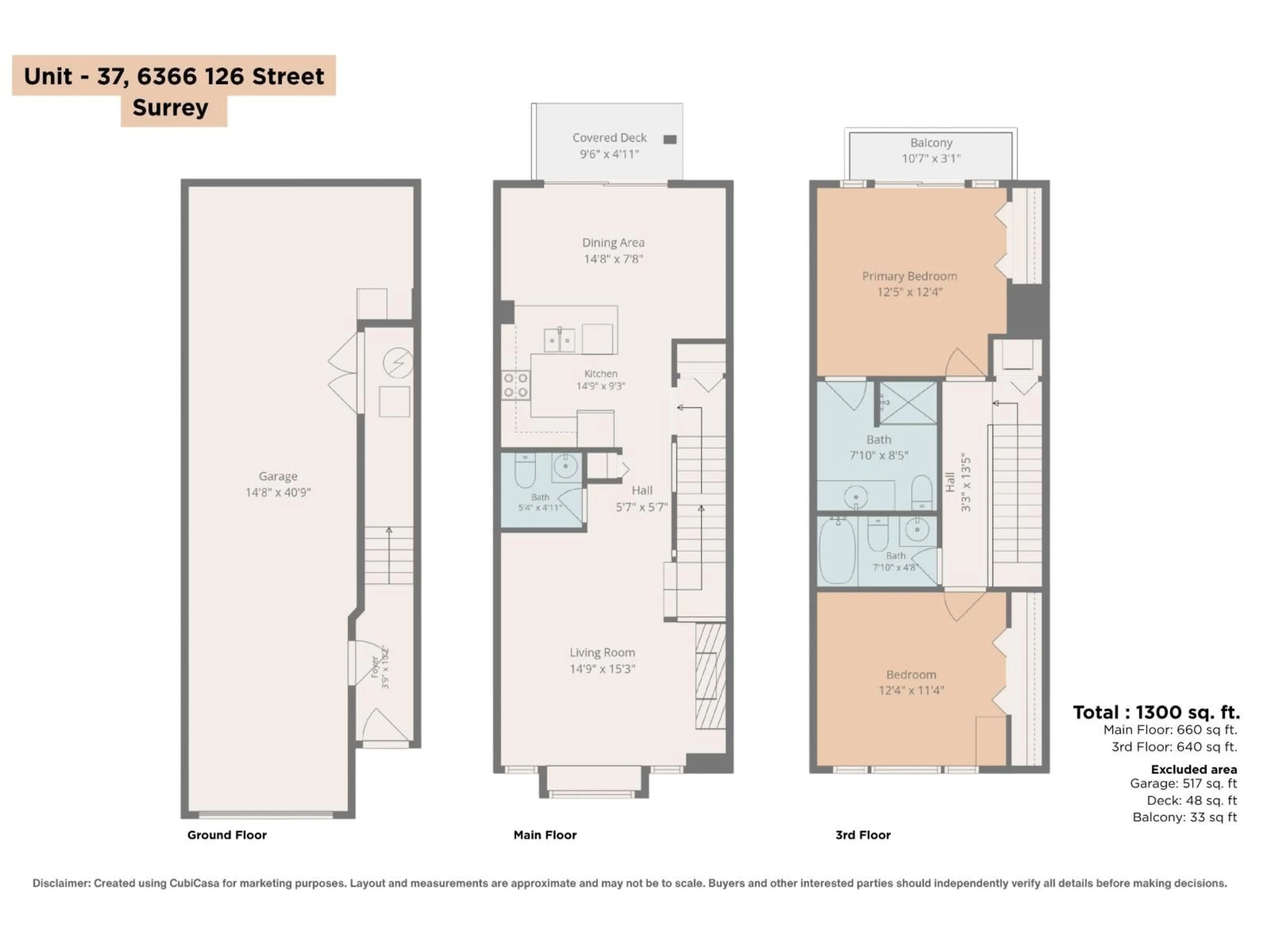 Floor plan for 37 - 6366 126 STREET, Surrey British Columbia V3X1T9