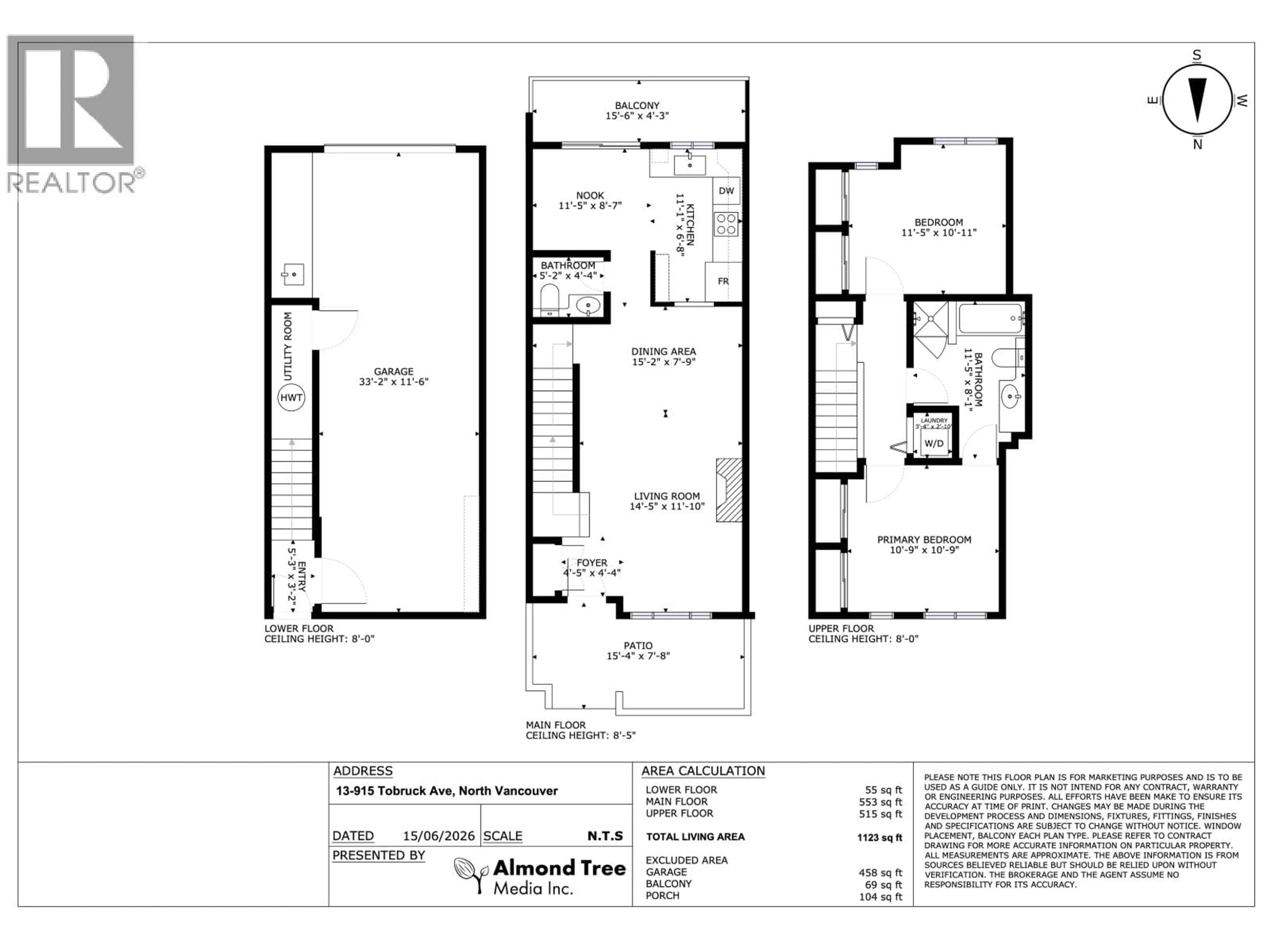 Floor plan for 13 - 915 TOBRUCK AVENUE, North Vancouver British Columbia V7P1V9