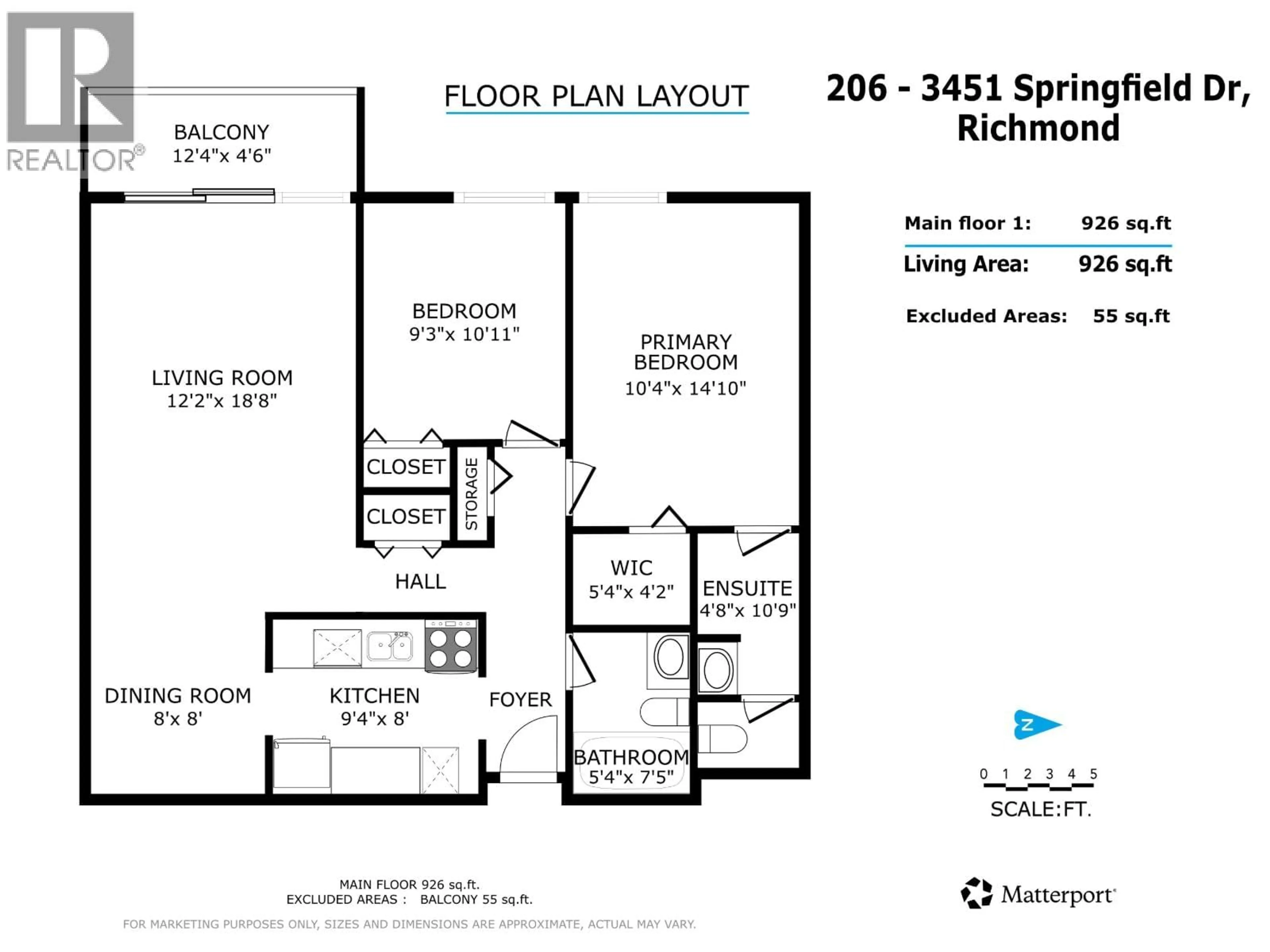 Floor plan for 206 - 3451 SPRINGFIELD DRIVE, Richmond British Columbia V7E1Z2