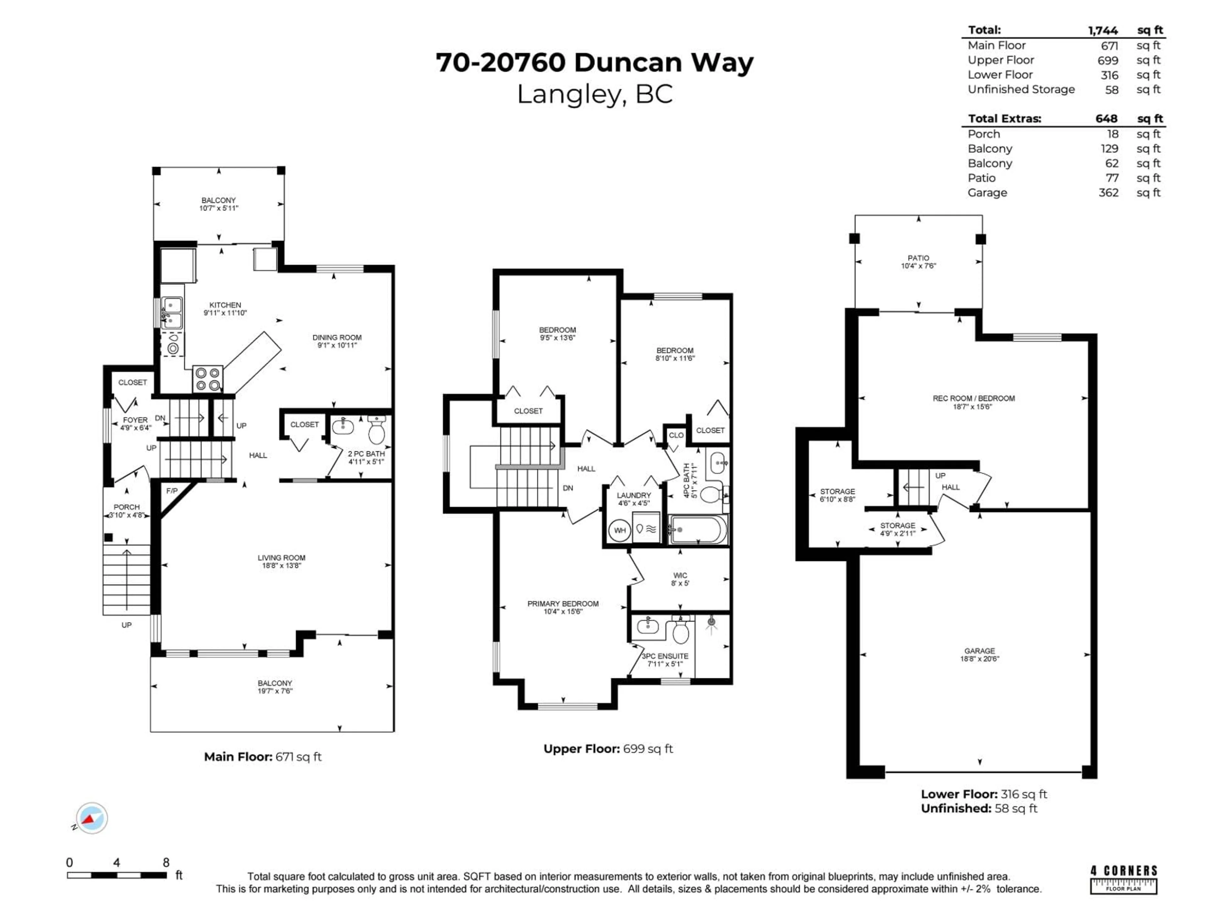 Floor plan for 70 - 20760 DUNCAN WAY, Langley British Columbia V3A9J6