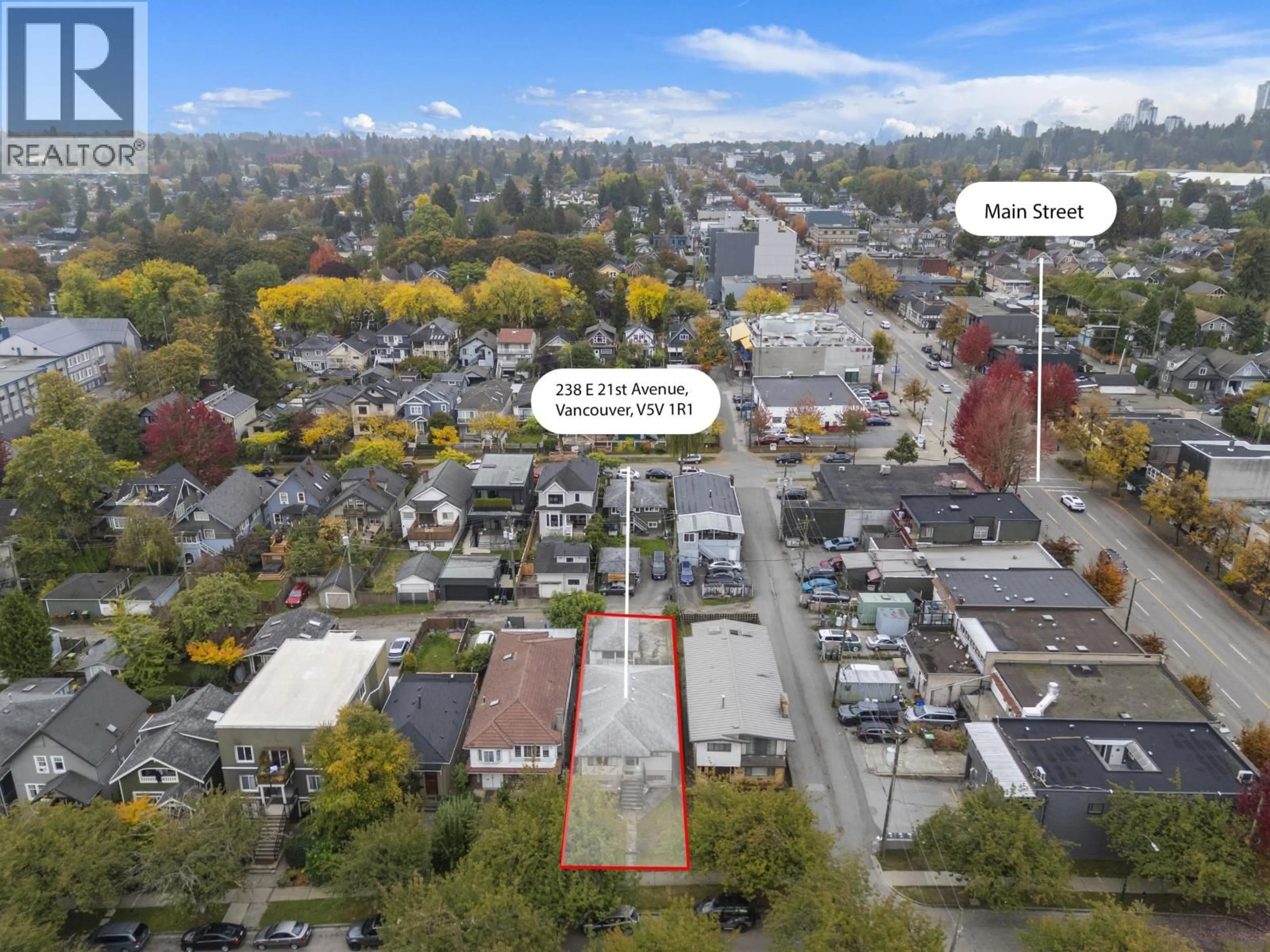 A pic from outside/outdoor area/front of a property/back of a property/a pic from drone, street for 238 21ST AVENUE, Vancouver British Columbia V5V1R1