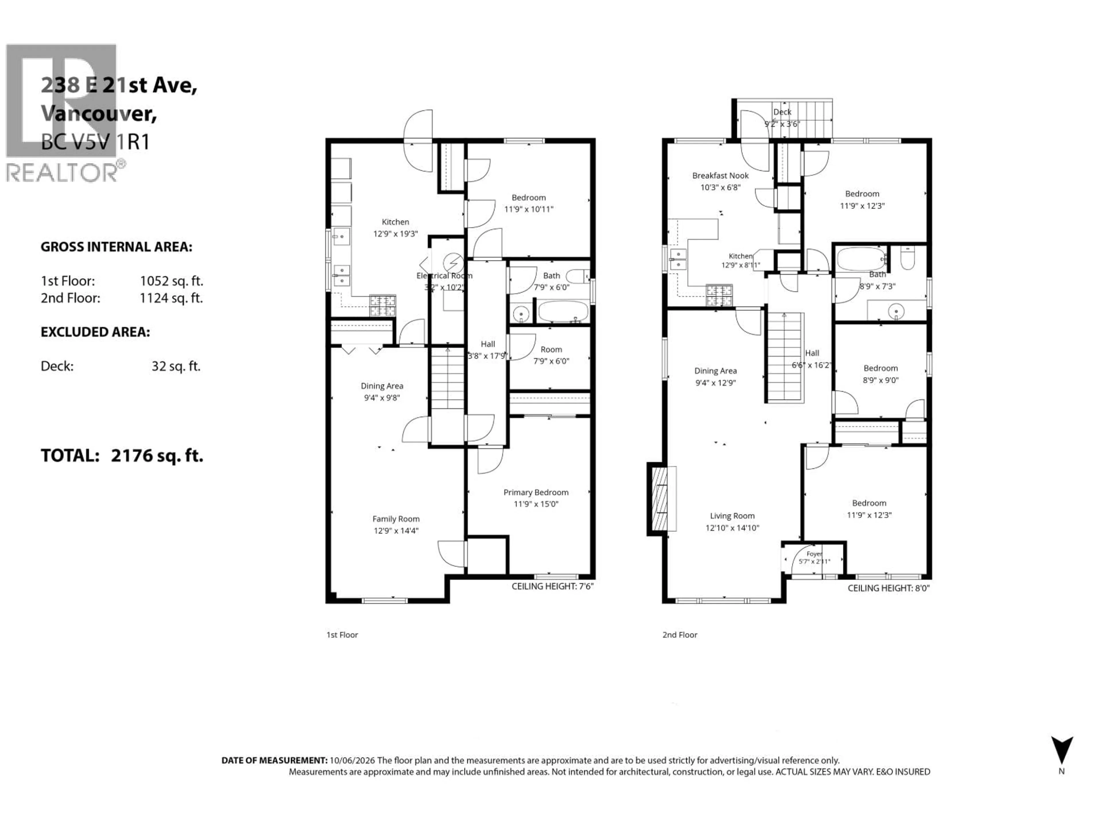 Floor plan for 238 21ST AVENUE, Vancouver British Columbia V5V1R1