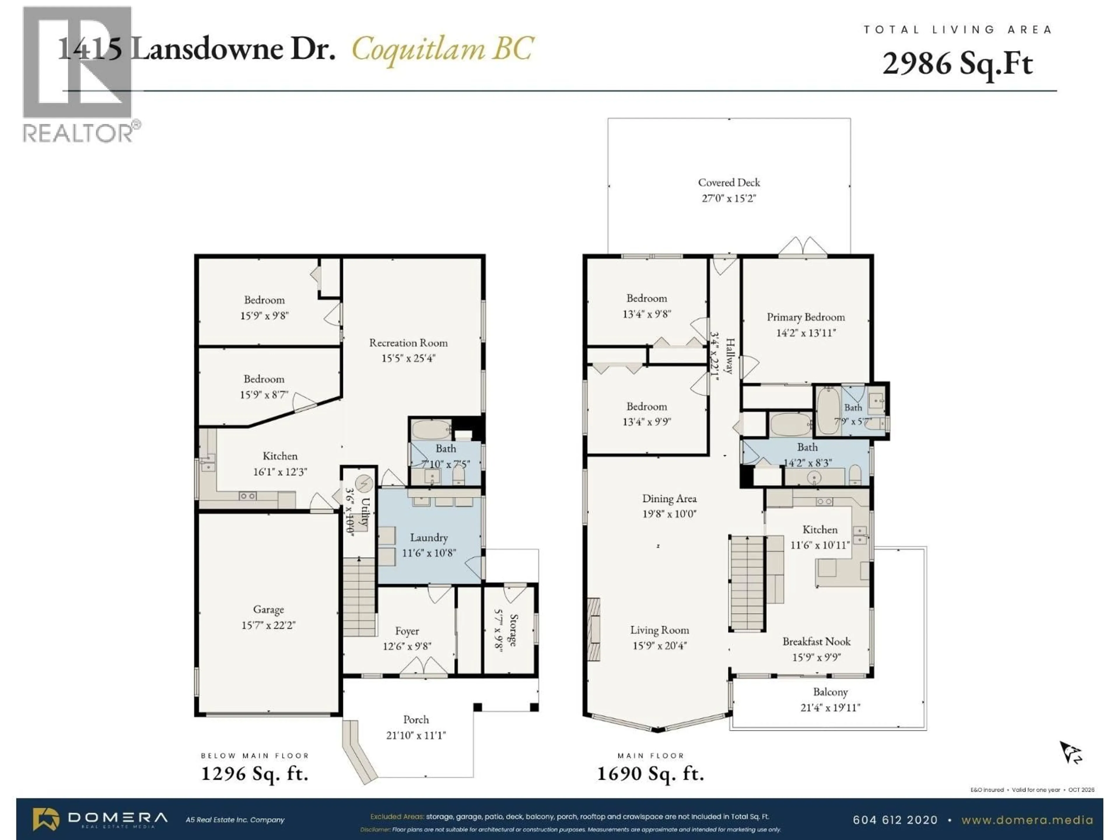 Floor plan for 1415 LANSDOWNE DRIVE, Coquitlam British Columbia V3E1Y5
