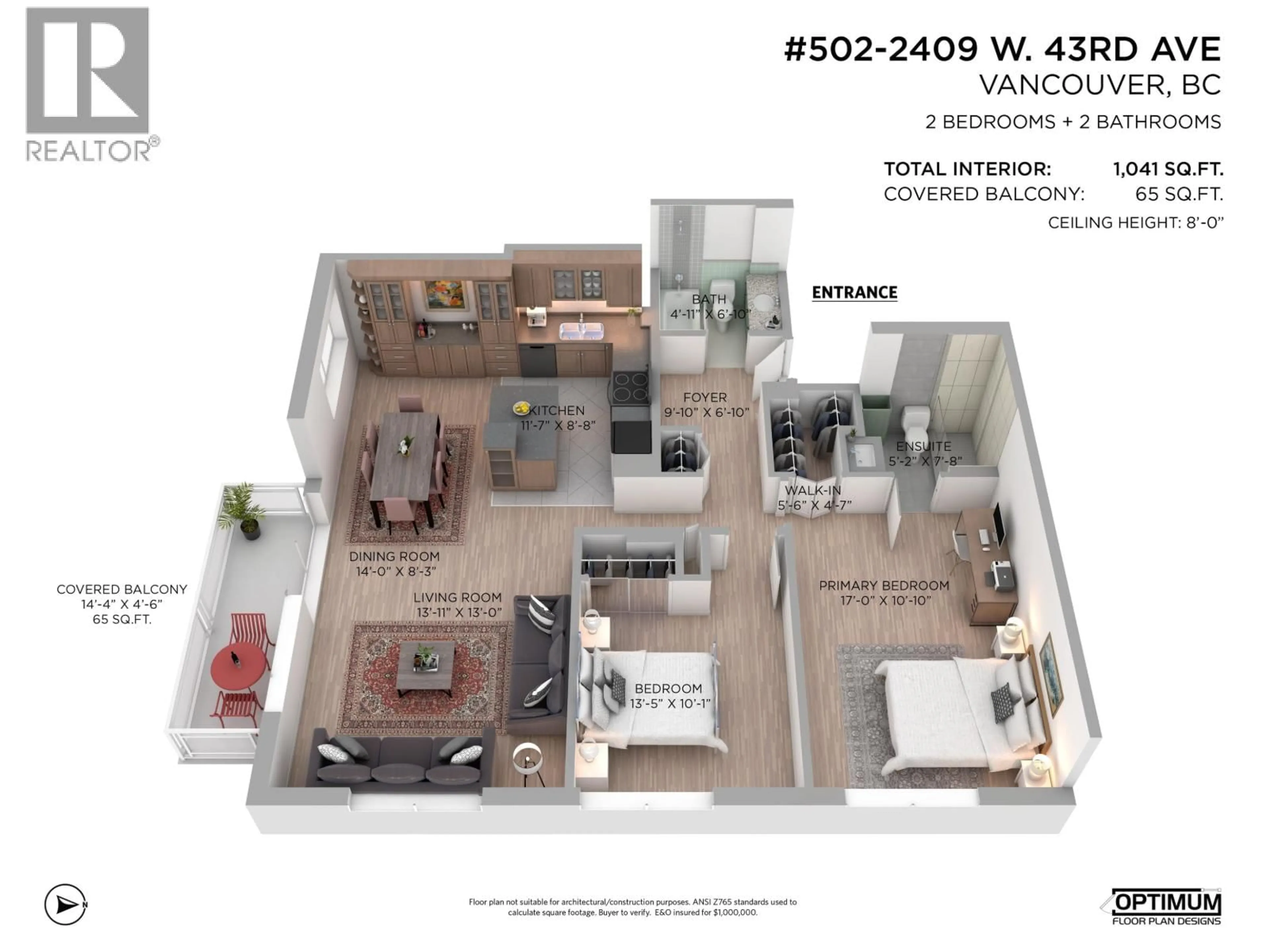 Floor plan for 502 - 2409 43RD AVENUE, Vancouver British Columbia V6M2E6