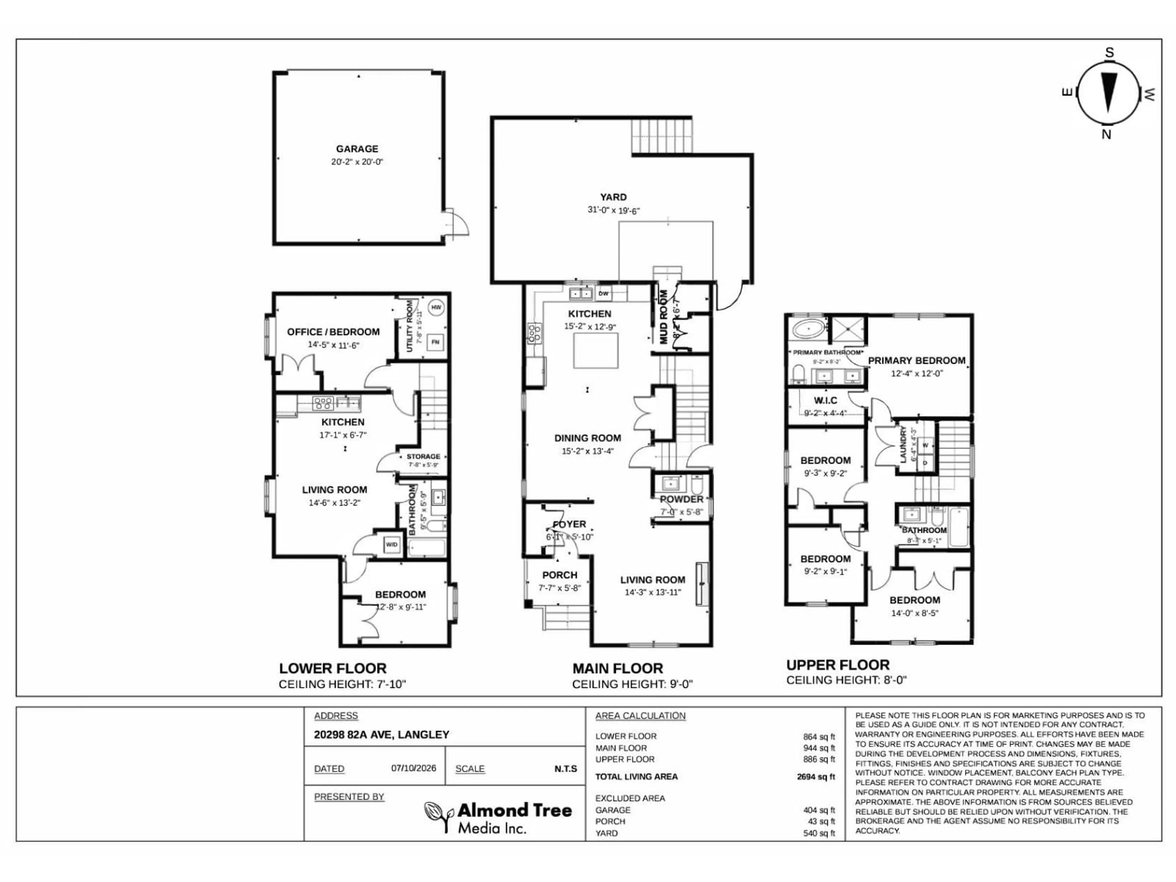 Floor plan for 20298 82A AVENUE, Langley British Columbia V2Y0Z1