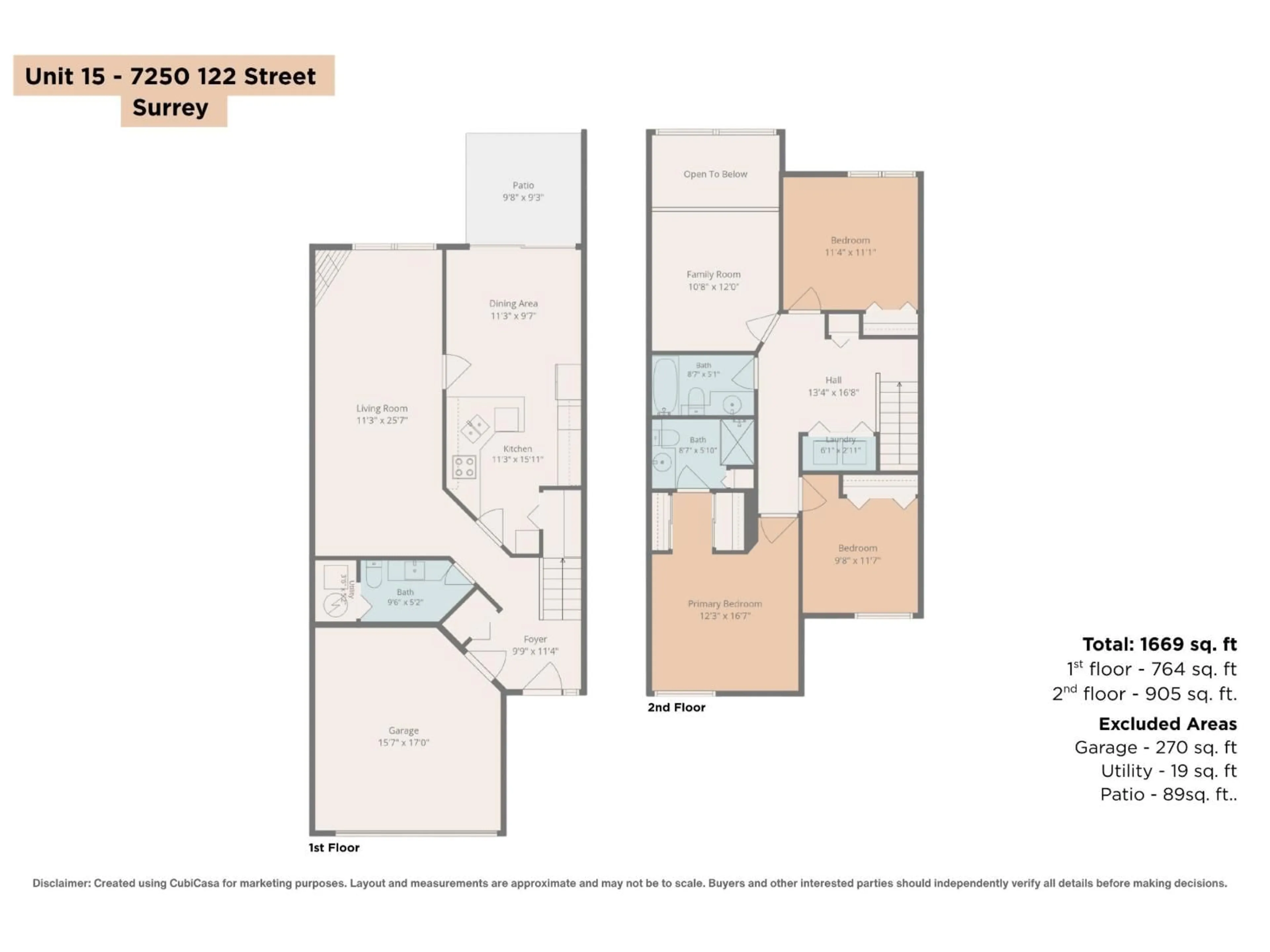 Floor plan for 15 - 7250 122 STREET, Surrey British Columbia V3W1B4