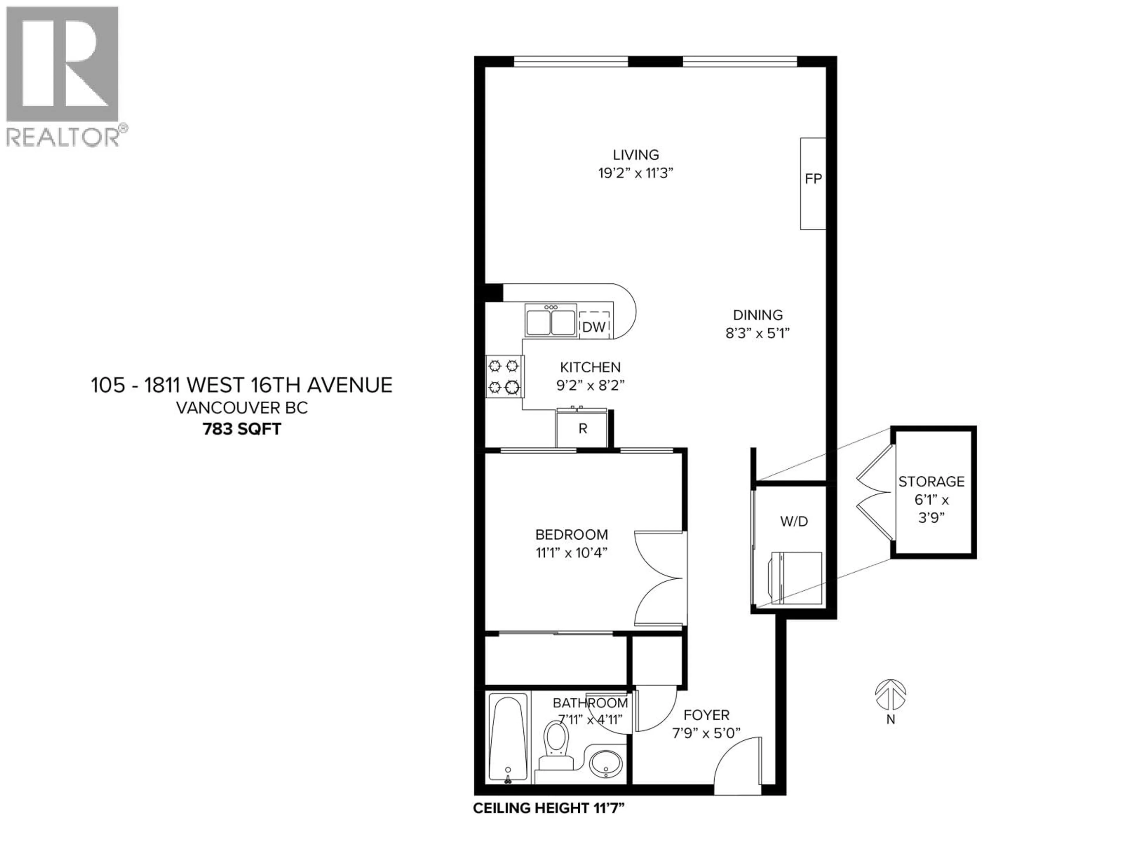 Floor plan for 105 - 1811 16TH AVENUE, Vancouver British Columbia V6J2M3