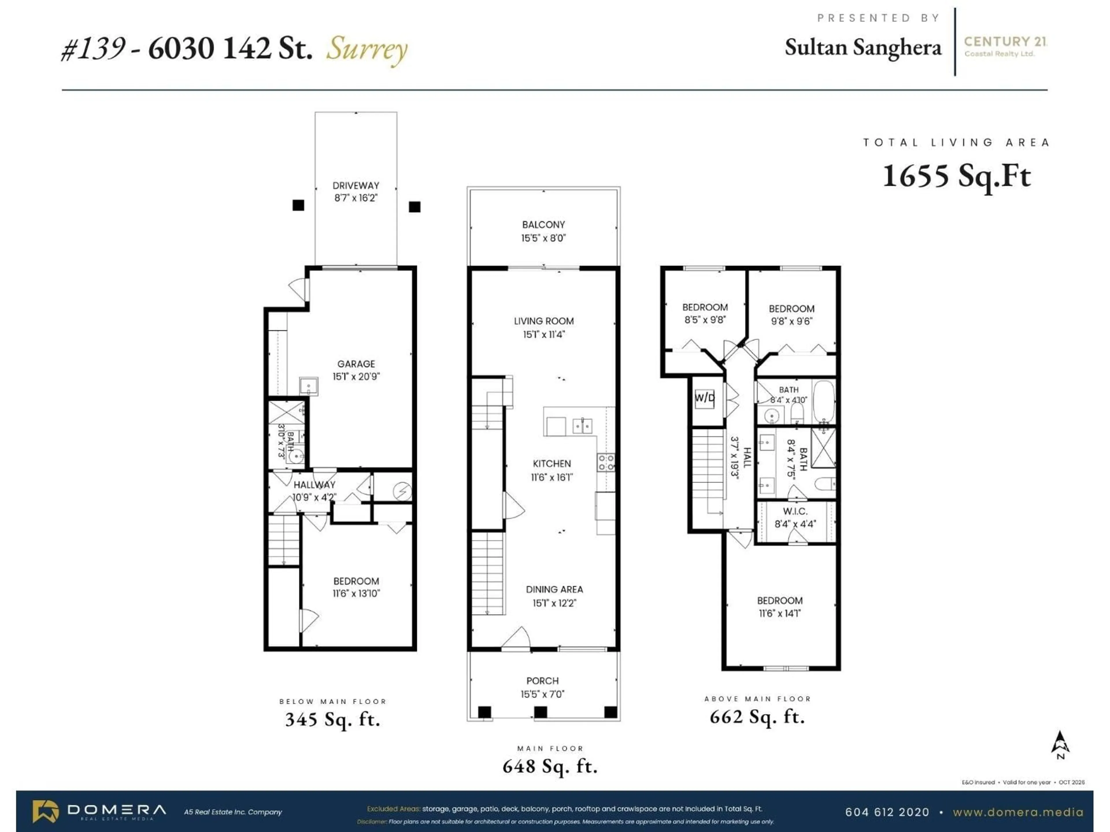 Floor plan for 139 - 6030 142 STREET, Surrey British Columbia V3X0J5