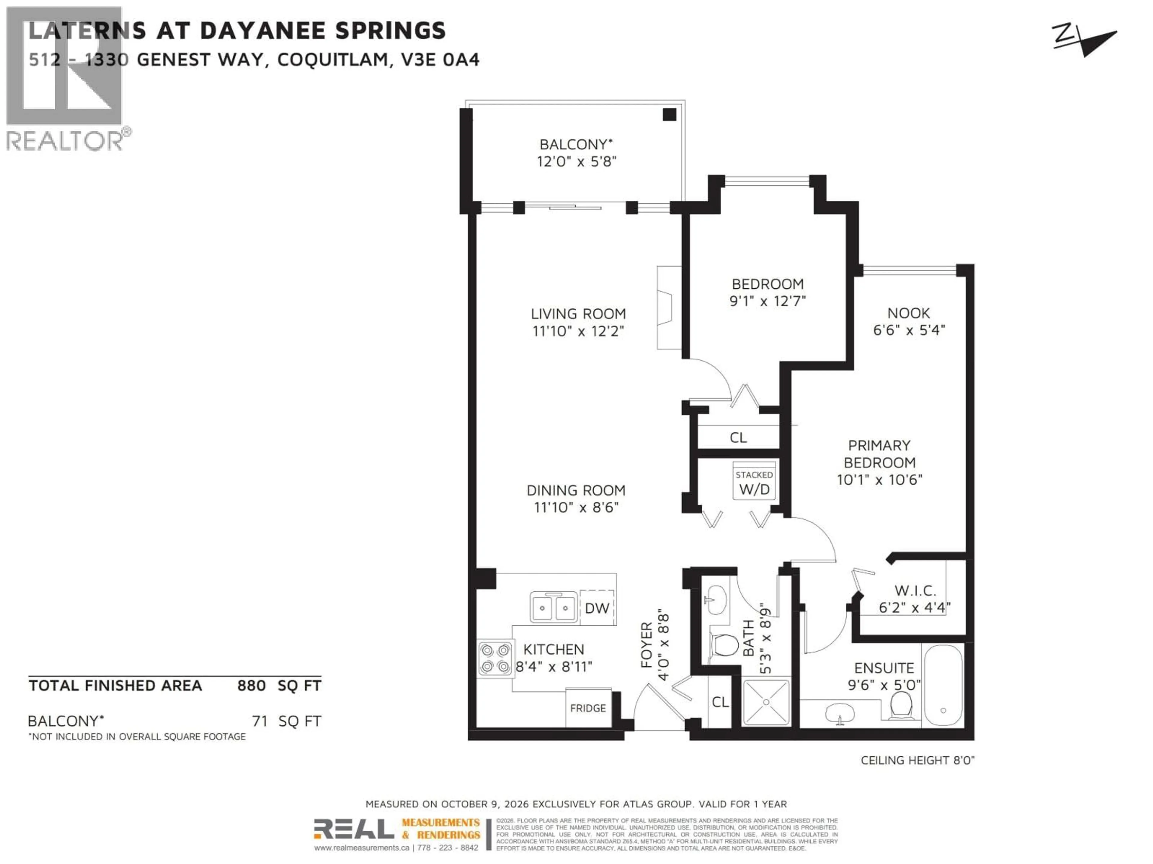 Floor plan for 512 - 1330 GENEST WAY, Coquitlam British Columbia V3E0A4