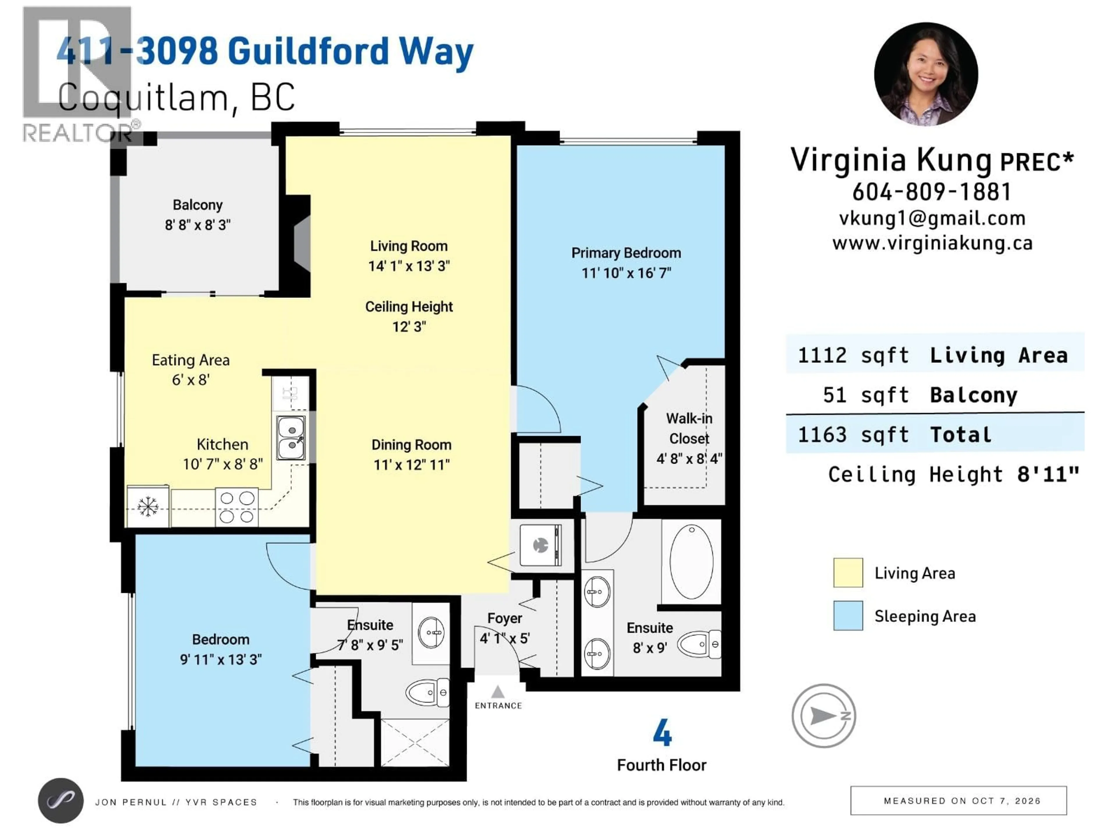 Floor plan for 411 - 3098 GUILDFORD WAY, Coquitlam British Columbia V3B7W8