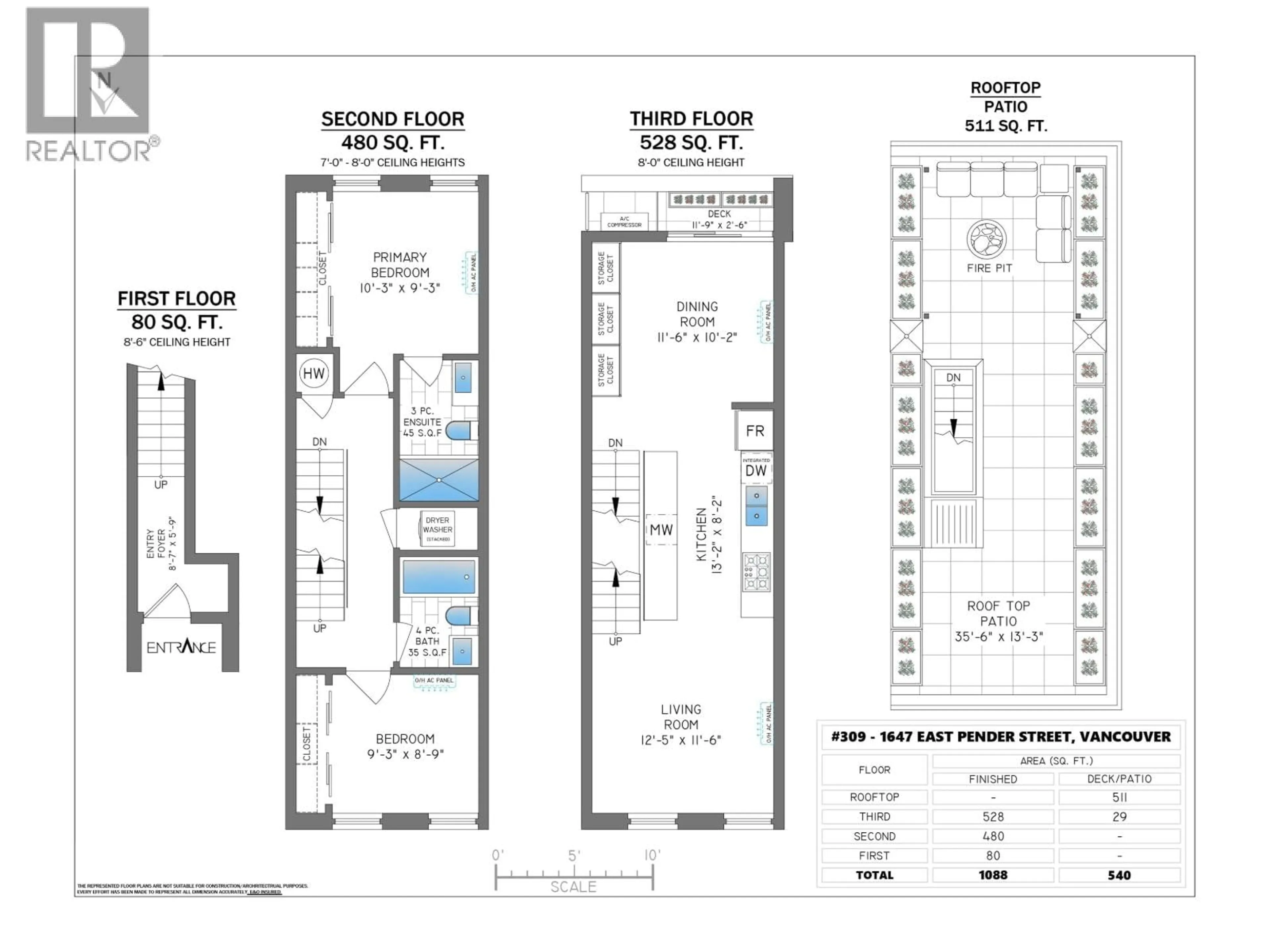 Floor plan for 309 - 1647 PENDER STREET, Vancouver British Columbia V5L1W2