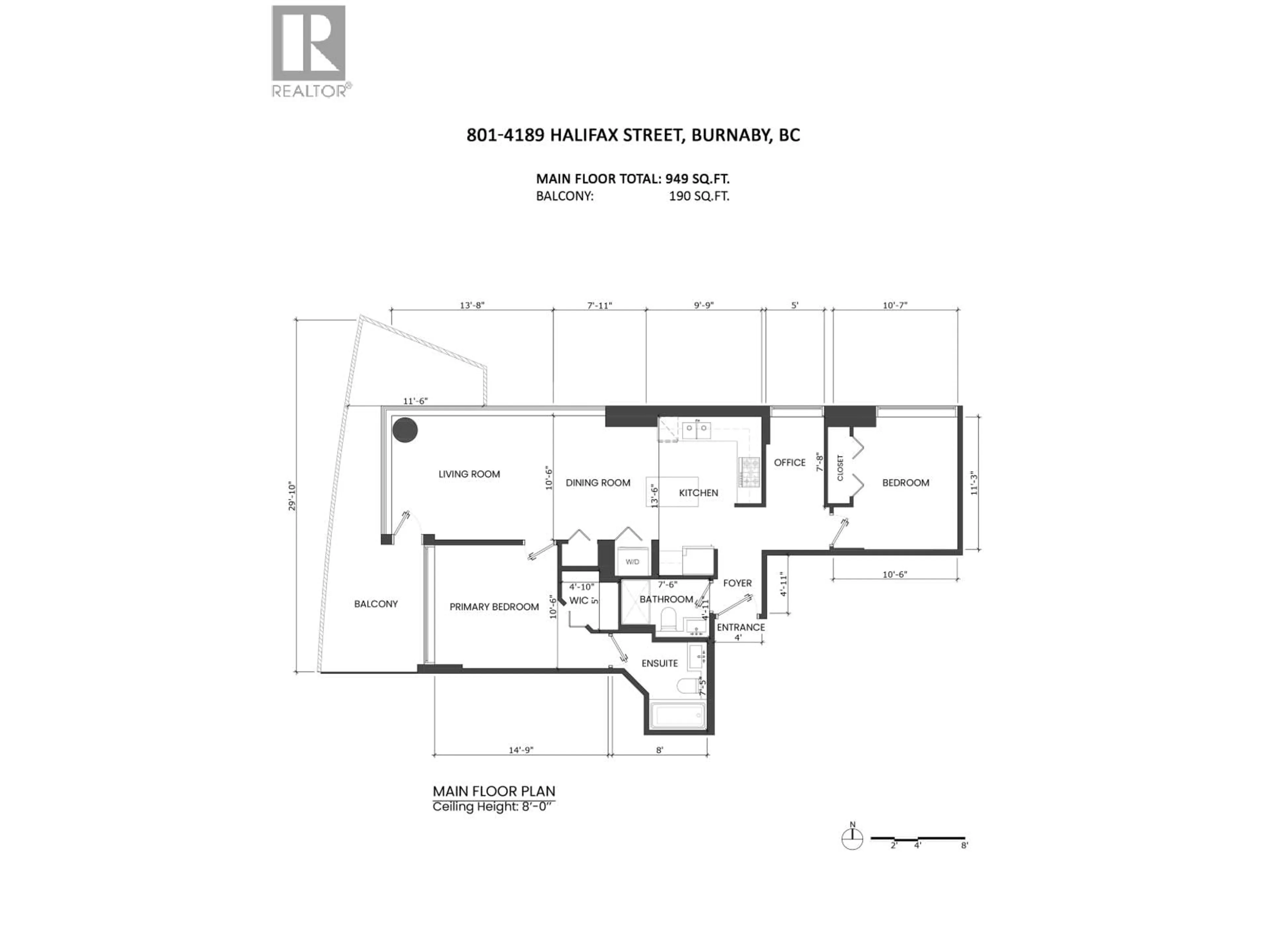 Floor plan for 801 - 4189 HALIFAX STREET, Burnaby British Columbia V5C0H9