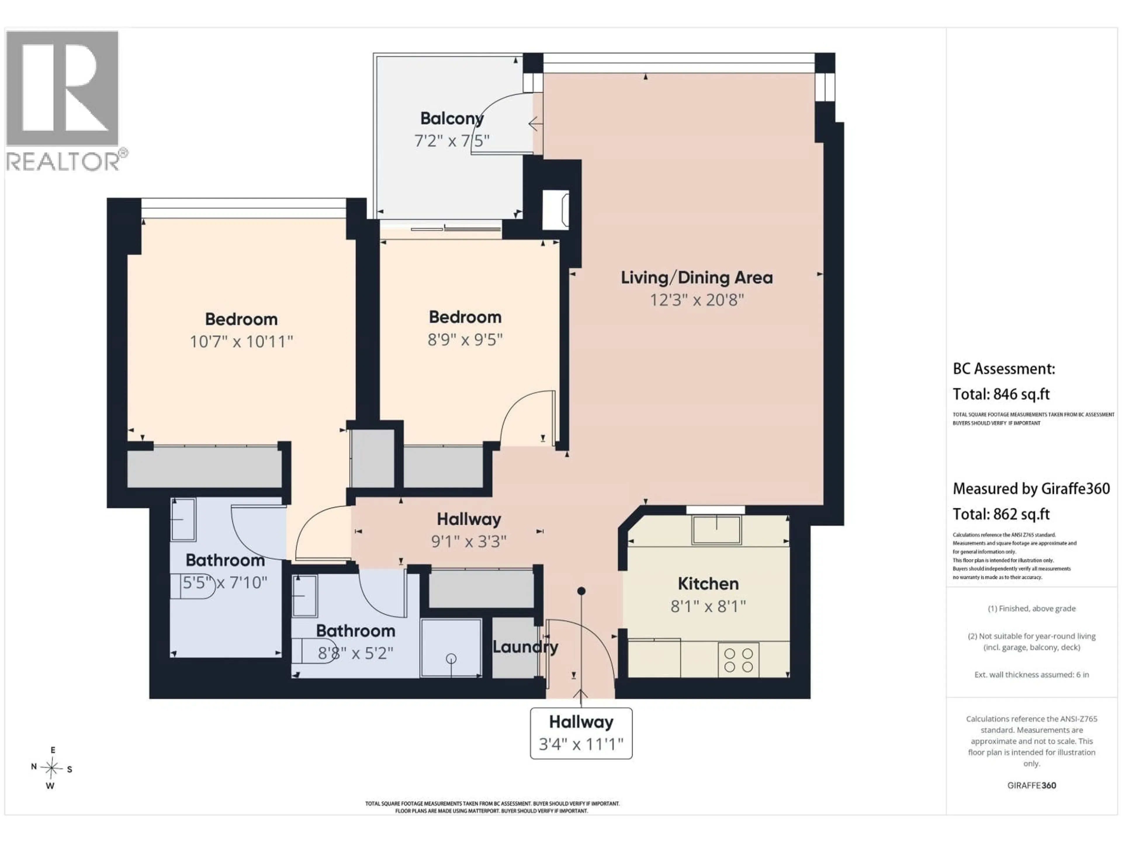 Floor plan for 1405 - 6622 SOUTHOAKS CRESCENT, Burnaby British Columbia V5E4K2