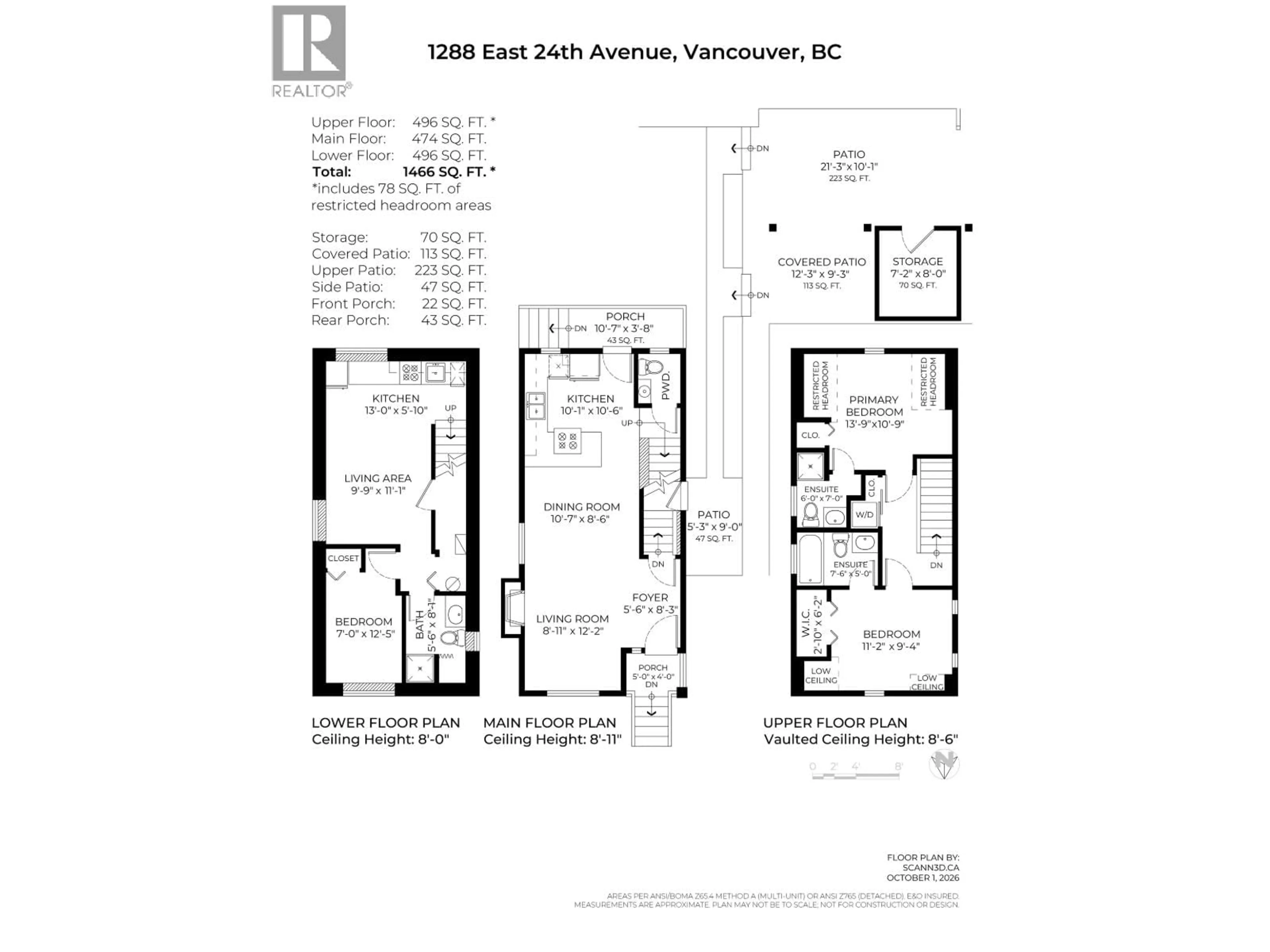 Floor plan for 1288 24TH AVENUE, Vancouver British Columbia V5V2B5