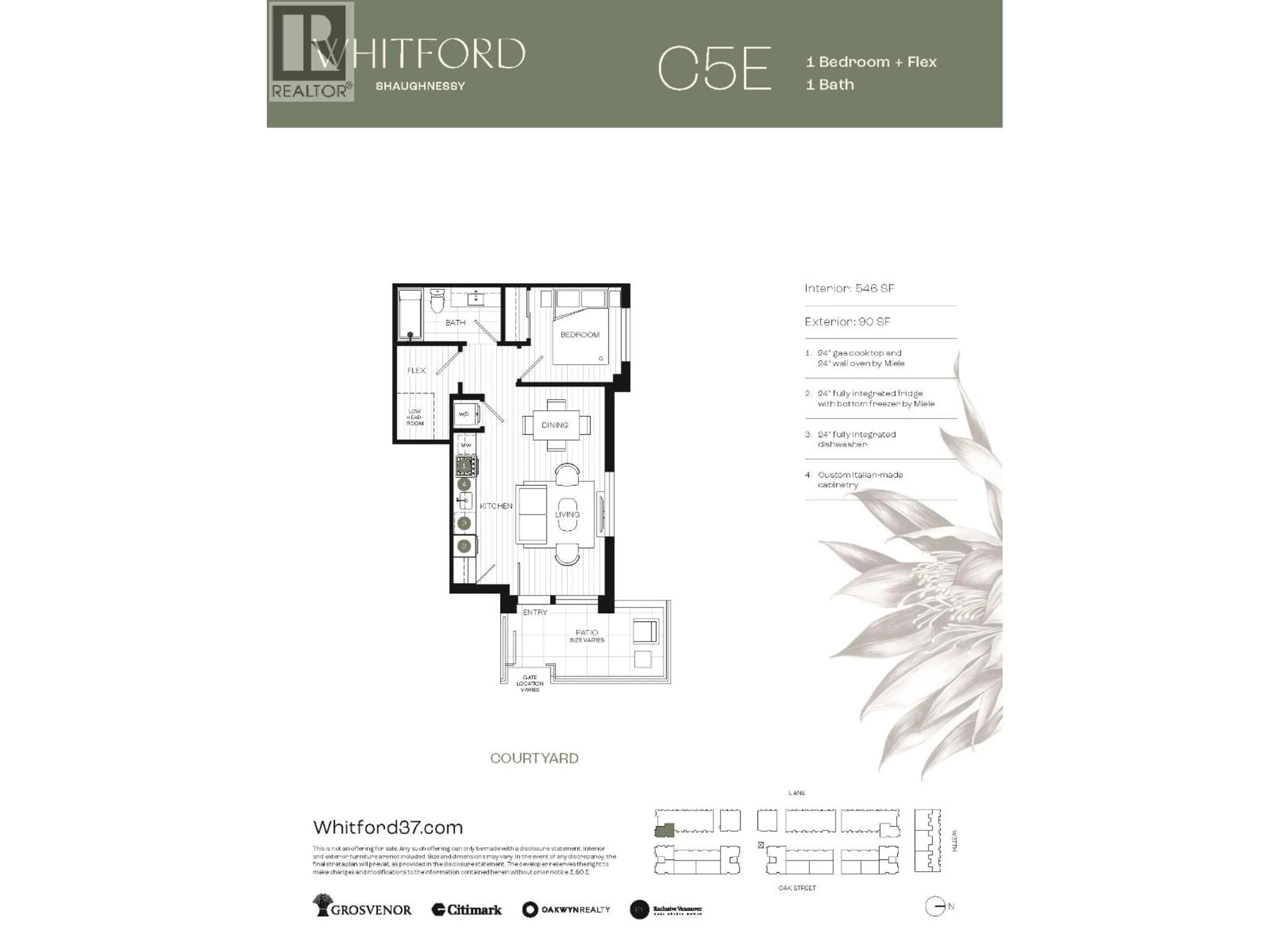 Floor plan for 174 - 5431 OAK STREET, Vancouver British Columbia V6M2V5