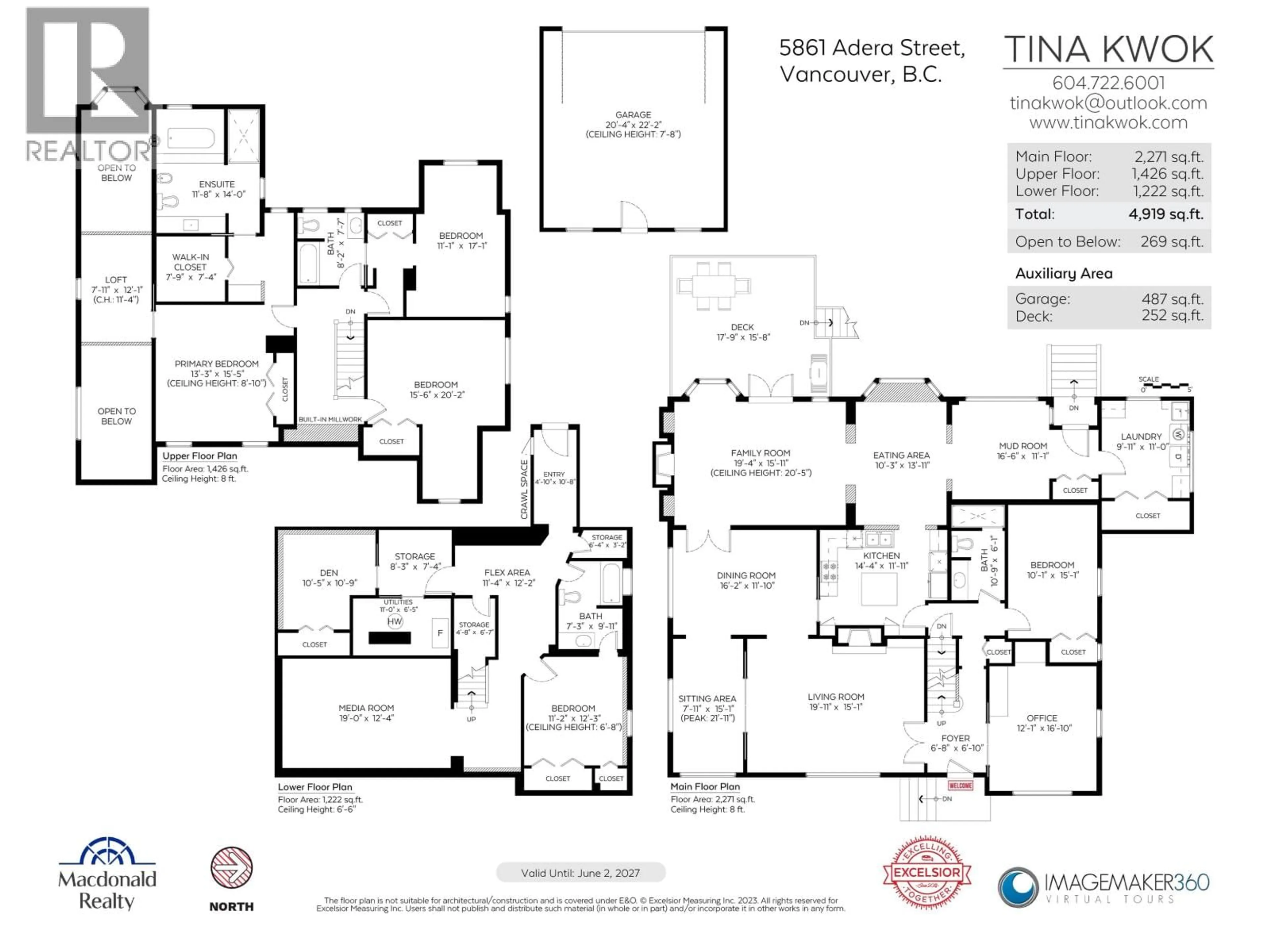 Floor plan for 5861 ADERA STREET, Vancouver British Columbia V6M3J1