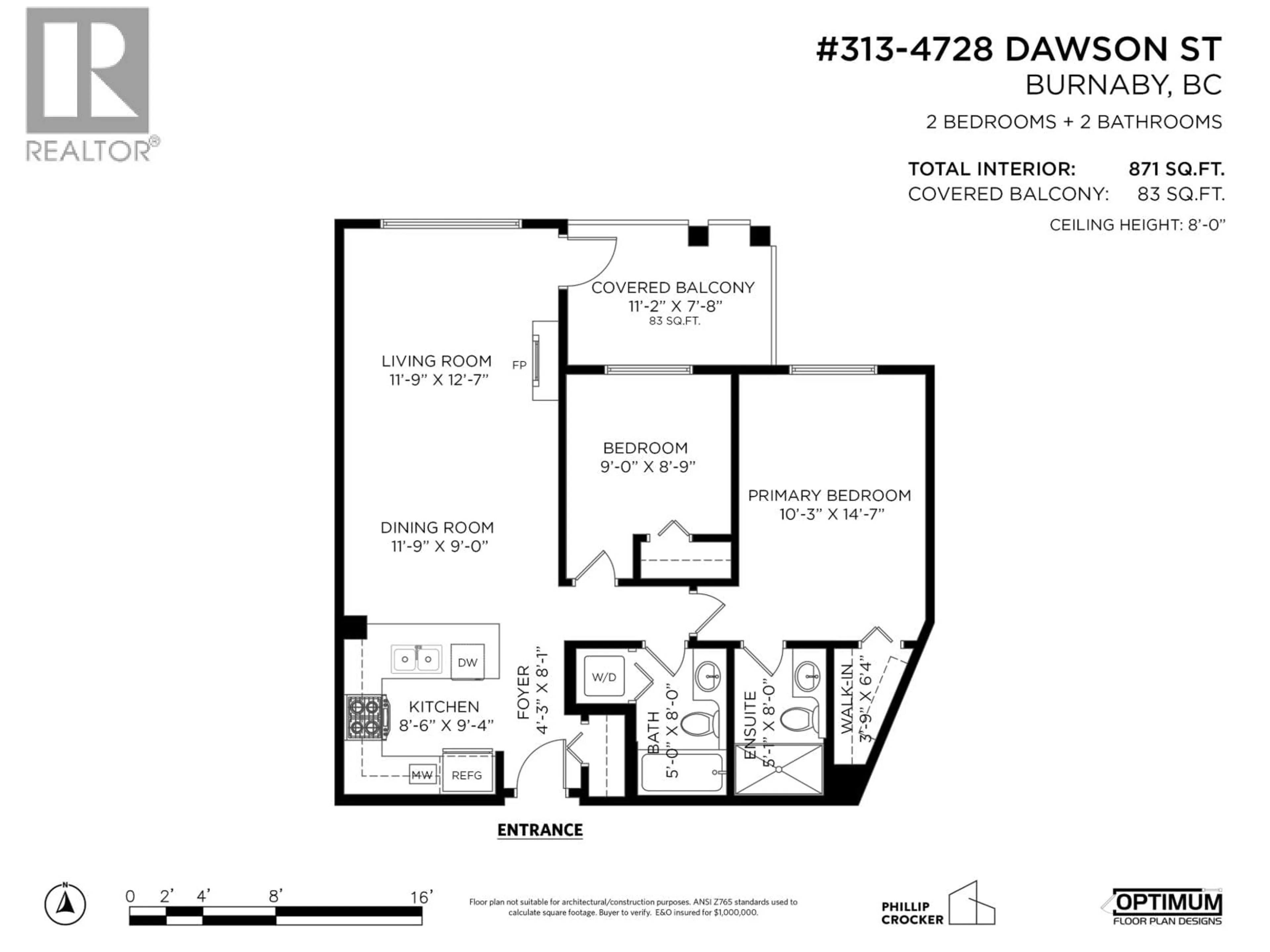 Floor plan for 313 - 4728 DAWSON STREET, Burnaby British Columbia V5C0A9