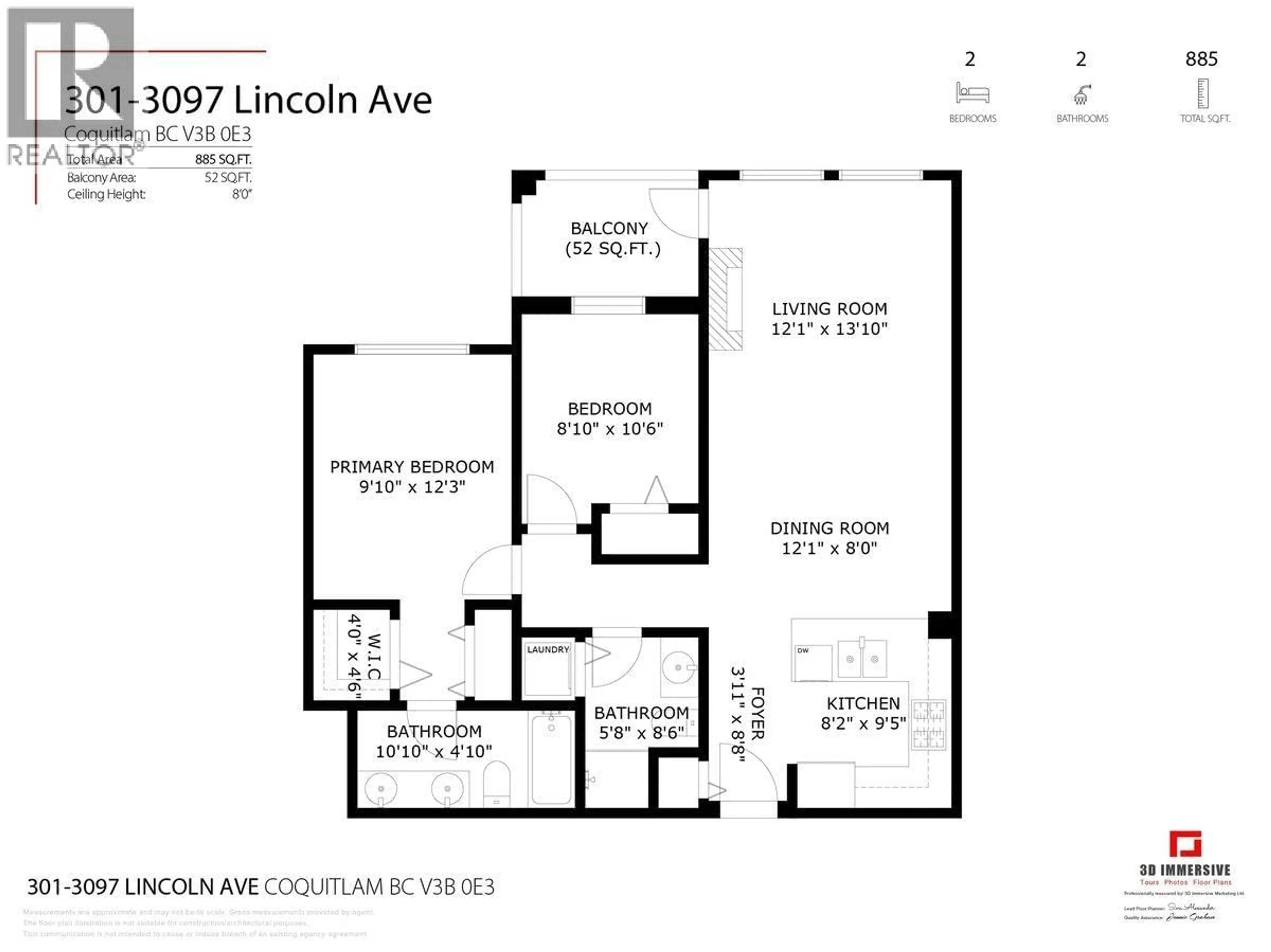 Floor plan for 301 - 3097 LINCOLN AVENUE, Coquitlam British Columbia V3B0E3