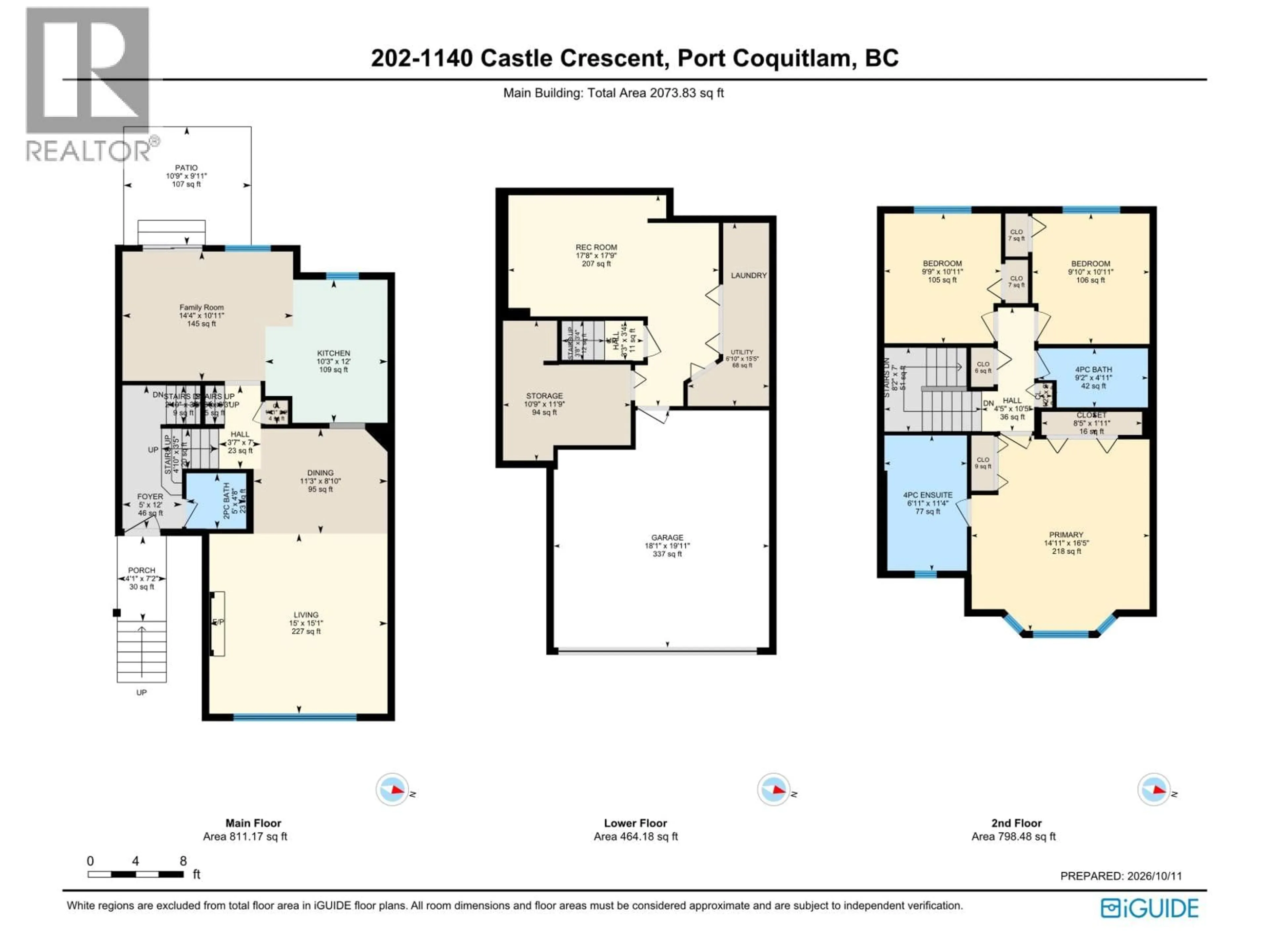 Floor plan for 202 - 1140 CASTLE CRESCENT, Port Coquitlam British Columbia V3C5R6