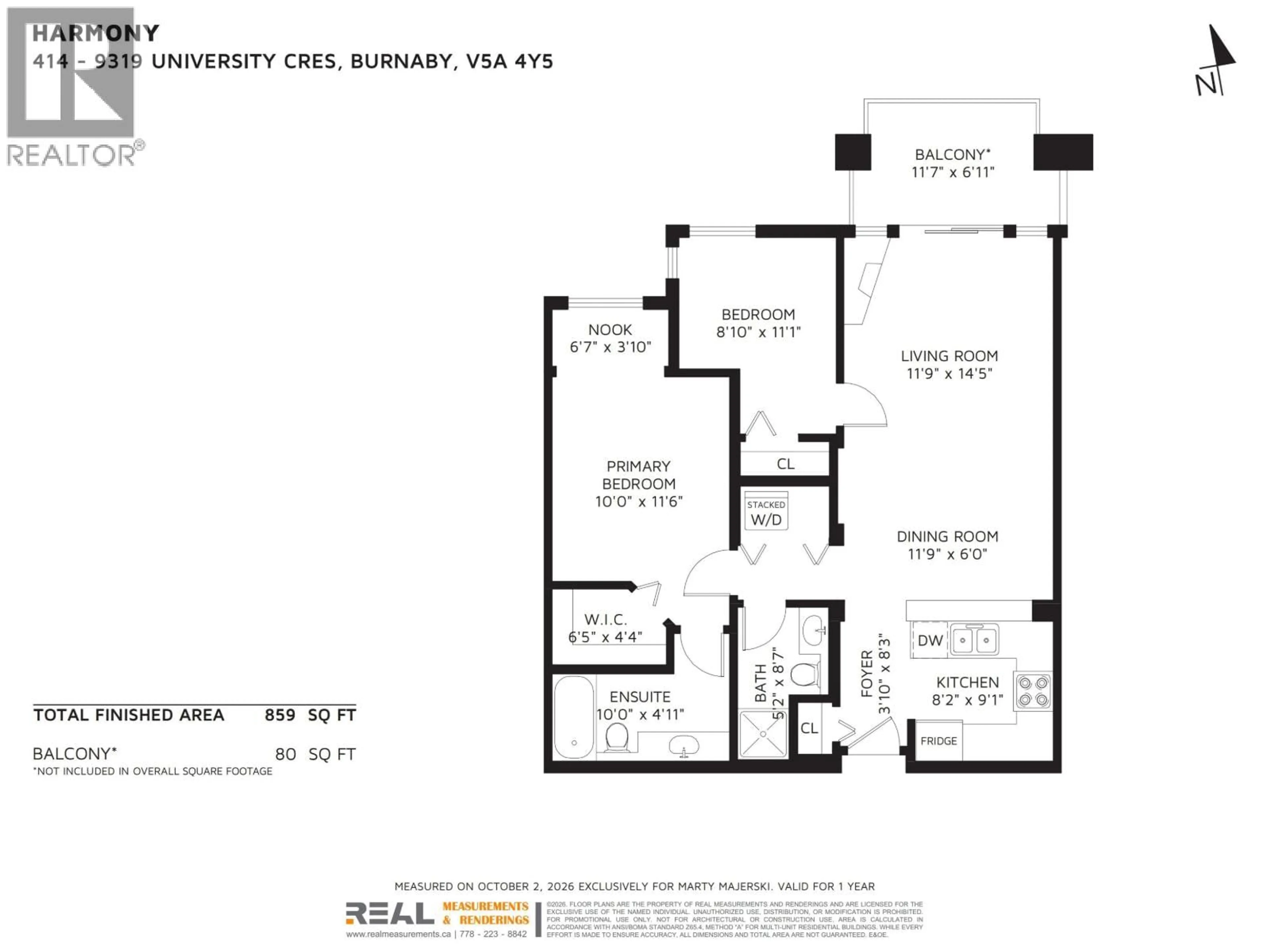 Floor plan for 414 - 9319 UNIVERSITY CRESCENT, Burnaby British Columbia V5A4Y5