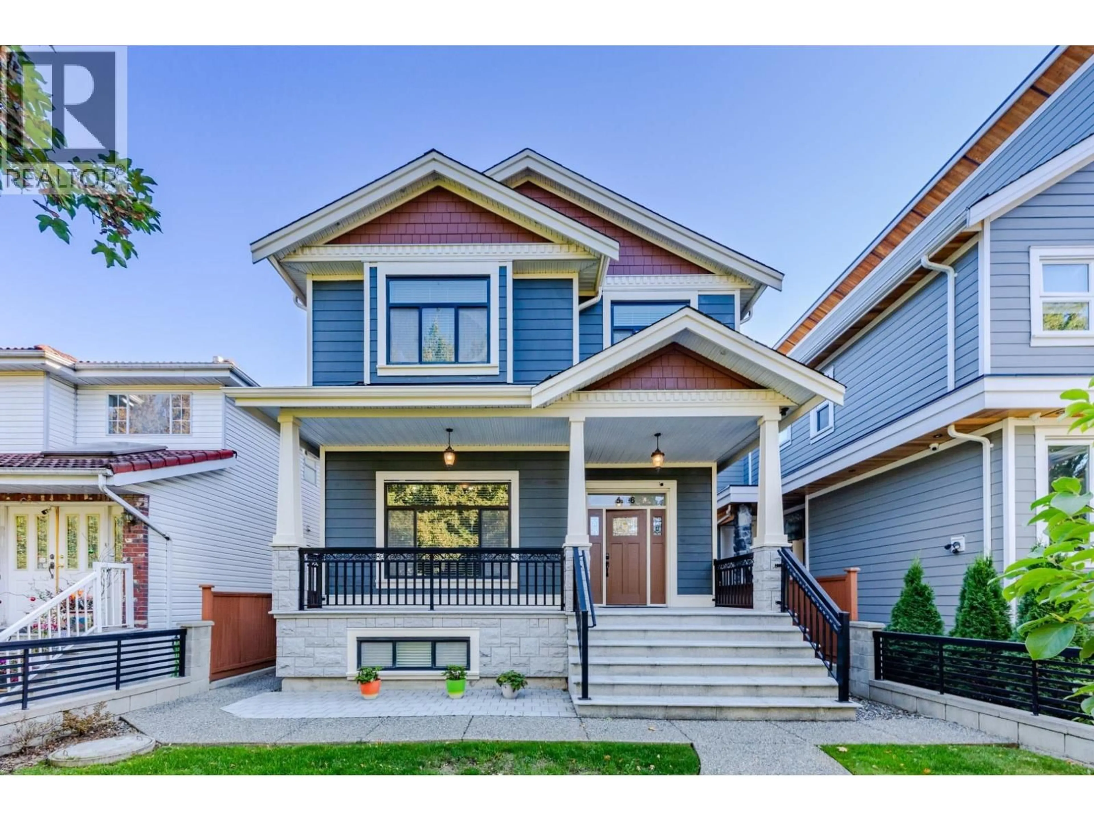 Home with vinyl exterior material, street for 5506 COLLEGE STREET, Vancouver British Columbia V5R3Z7