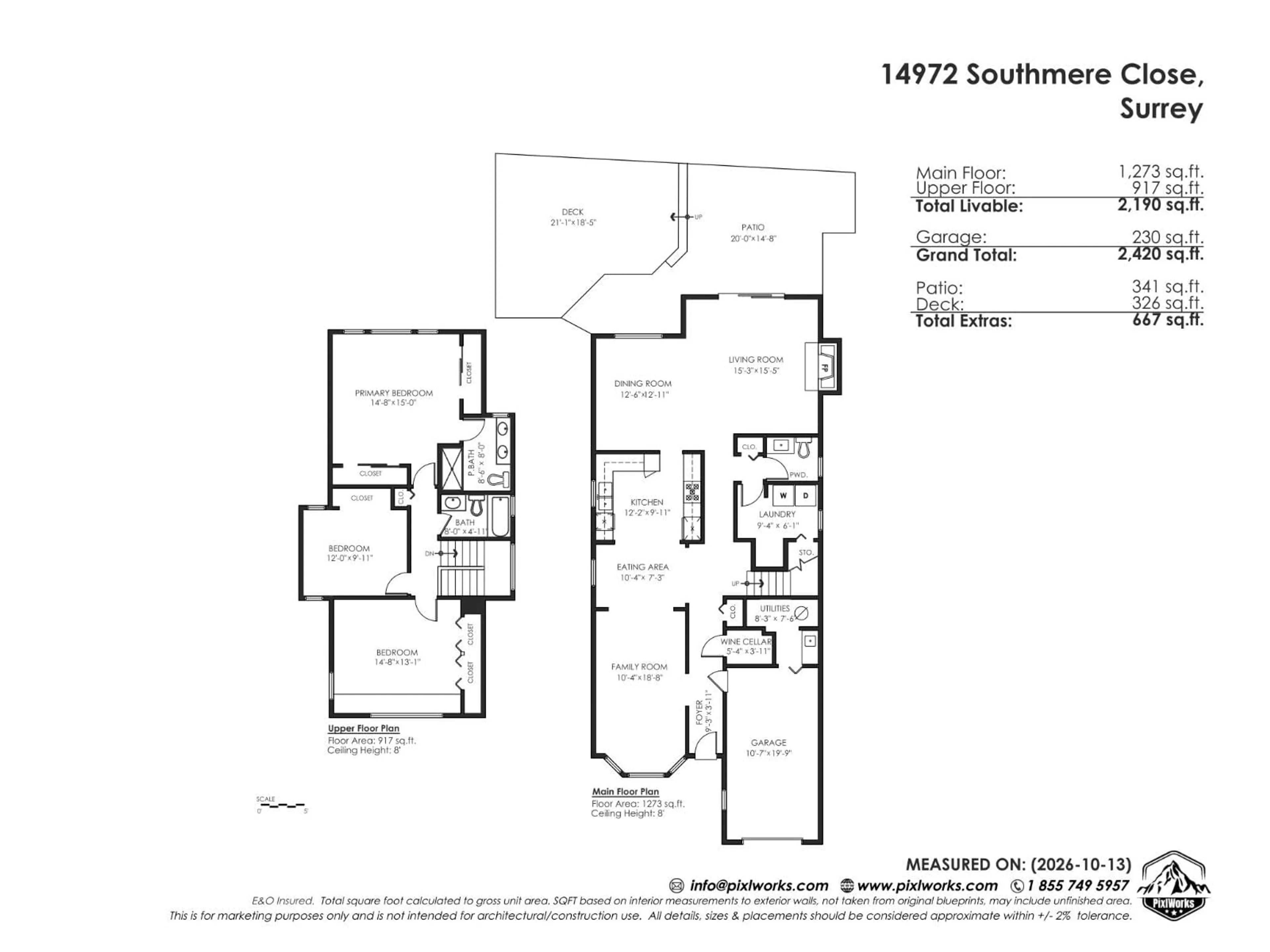 Floor plan for 14972 SOUTHMERE CLOSE, Surrey British Columbia V4A7T6