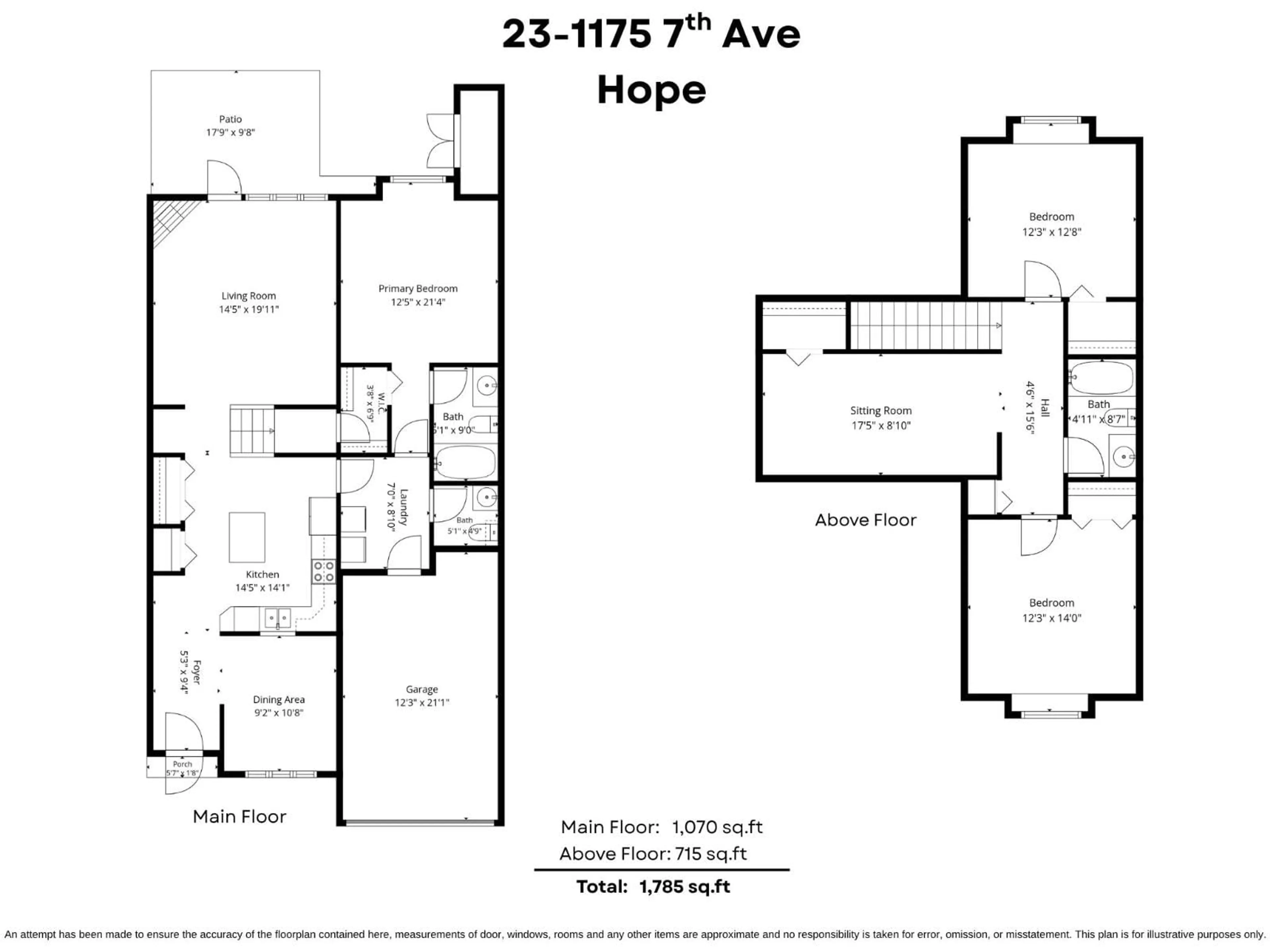 Floor plan for 23 - 1175 7TH AVENUE, Hope British Columbia V0X1L4