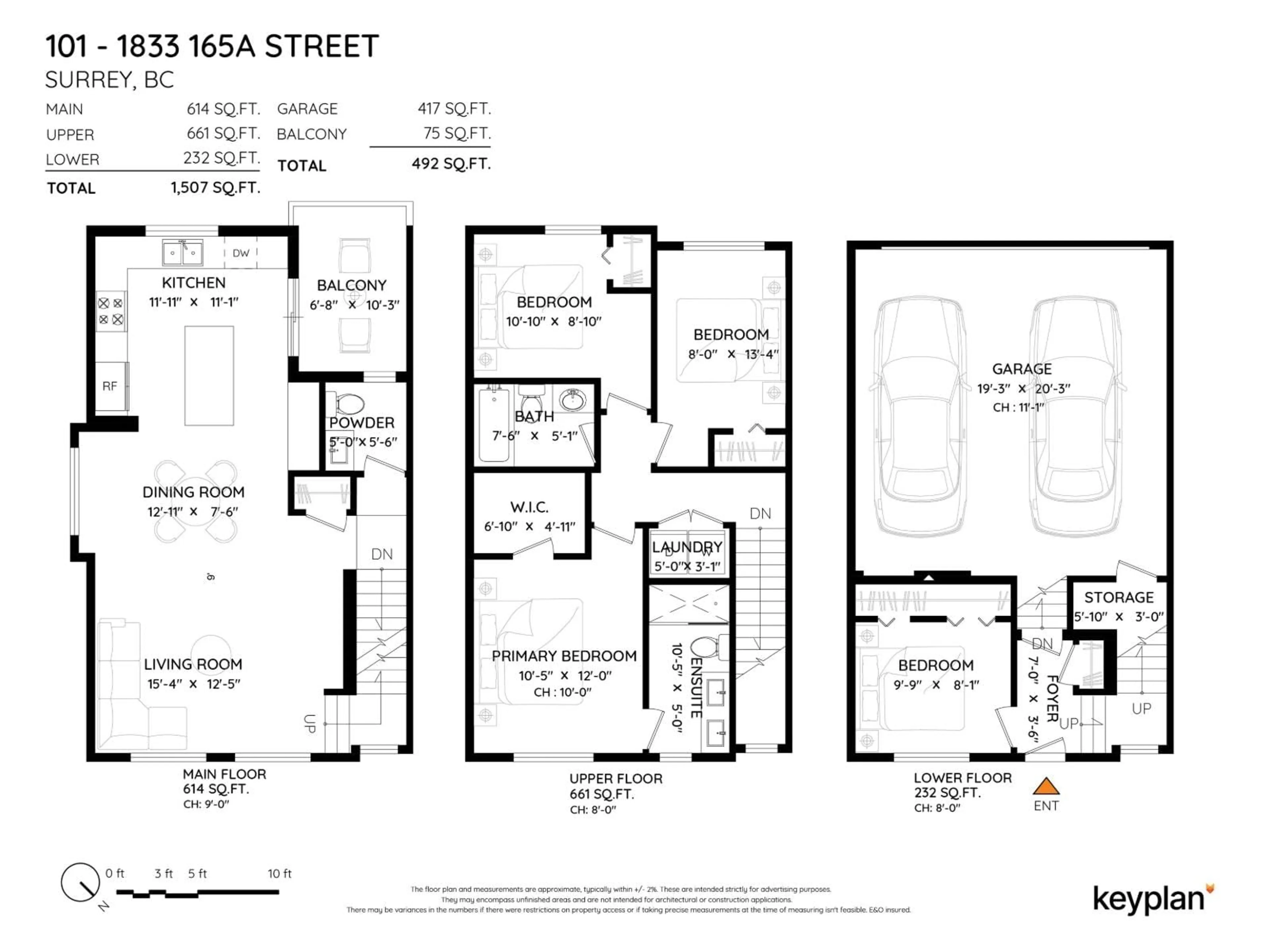 Floor plan for 101 - 1833 165A AVENUE, Surrey British Columbia V3Z9N3