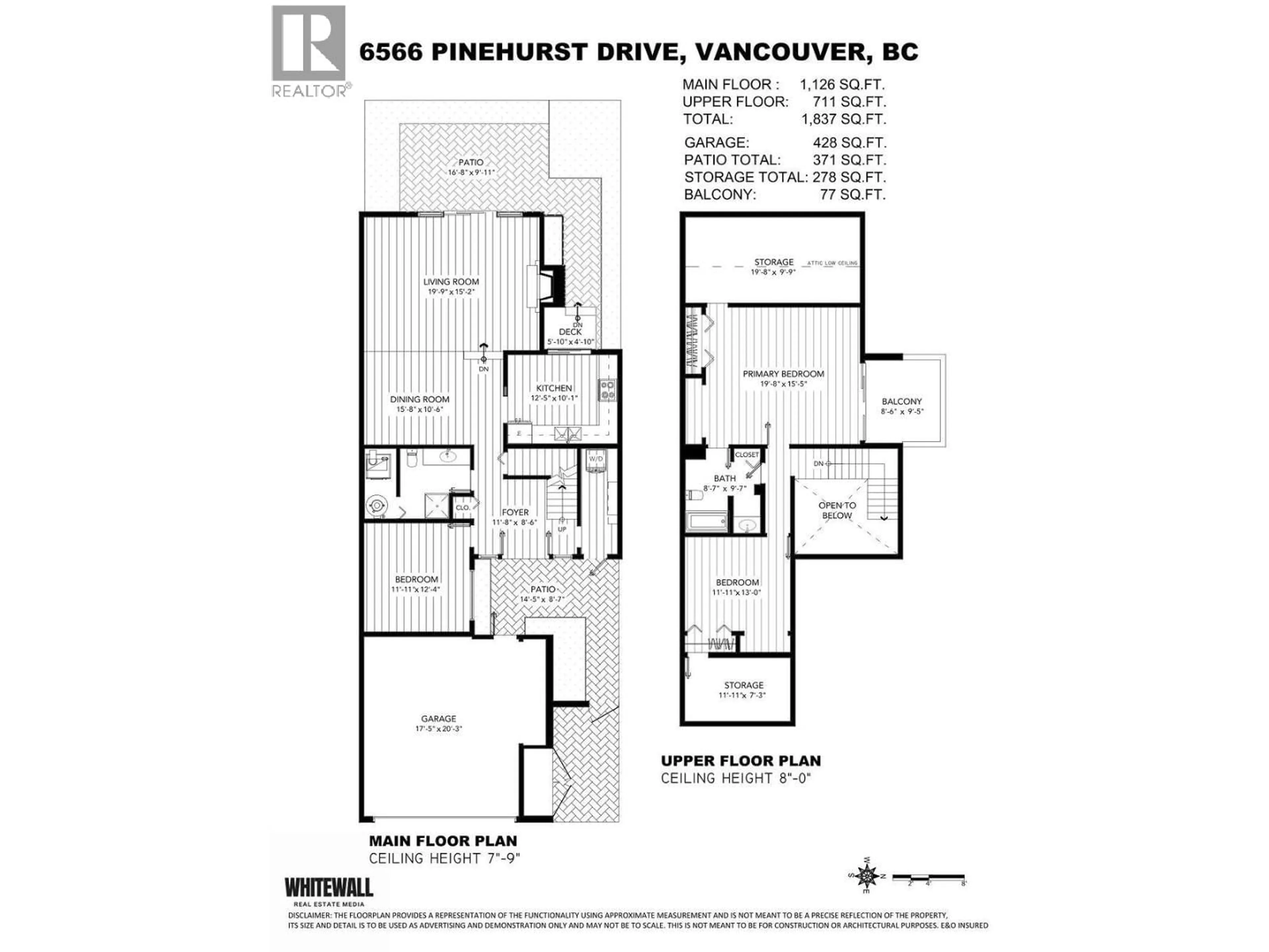 Floor plan for 6566 PINEHURST DRIVE, Vancouver British Columbia V5X4P1