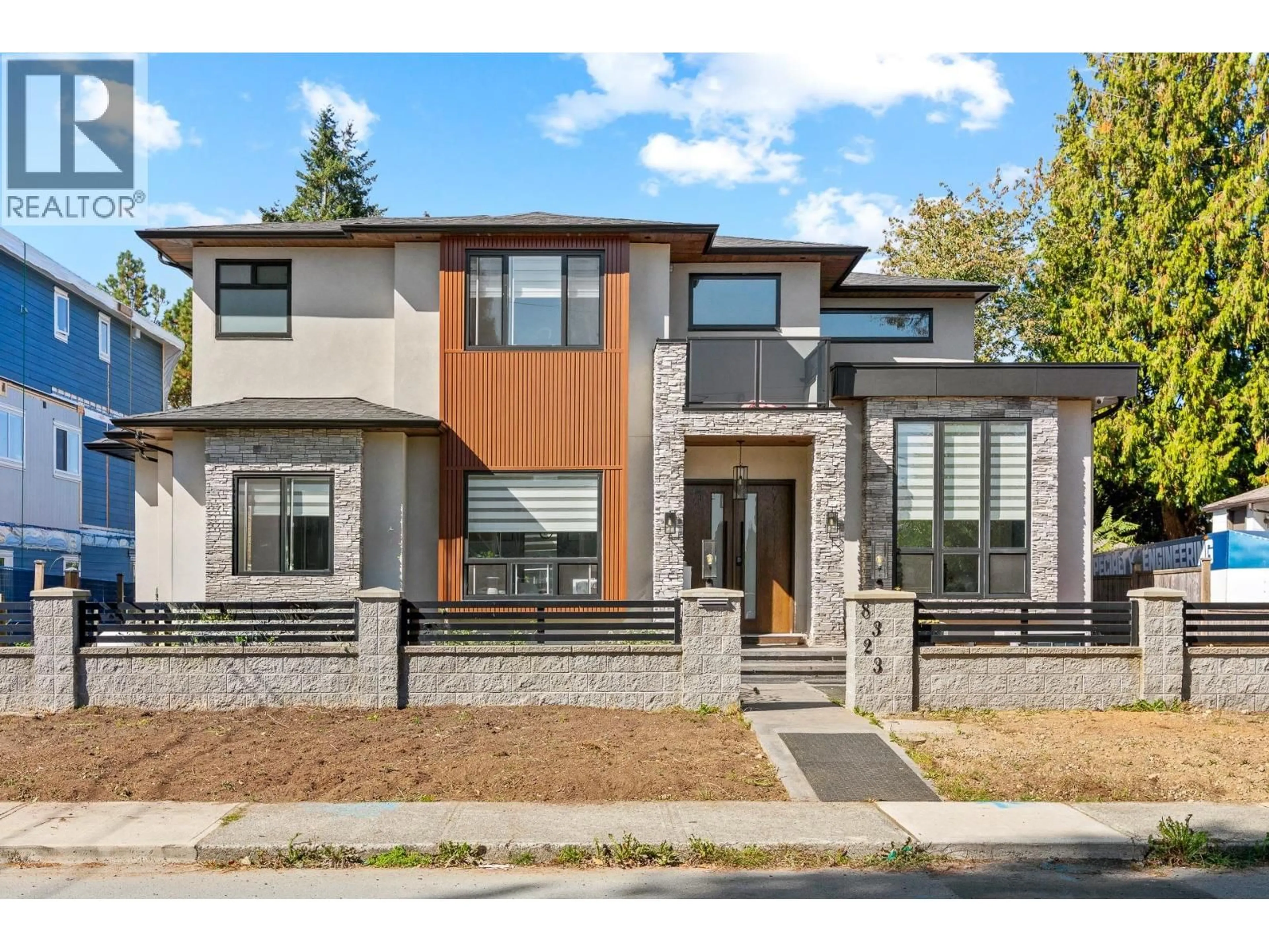 Home with brick exterior material, street for 8323 14TH AVENUE, Burnaby British Columbia V3N2C2
