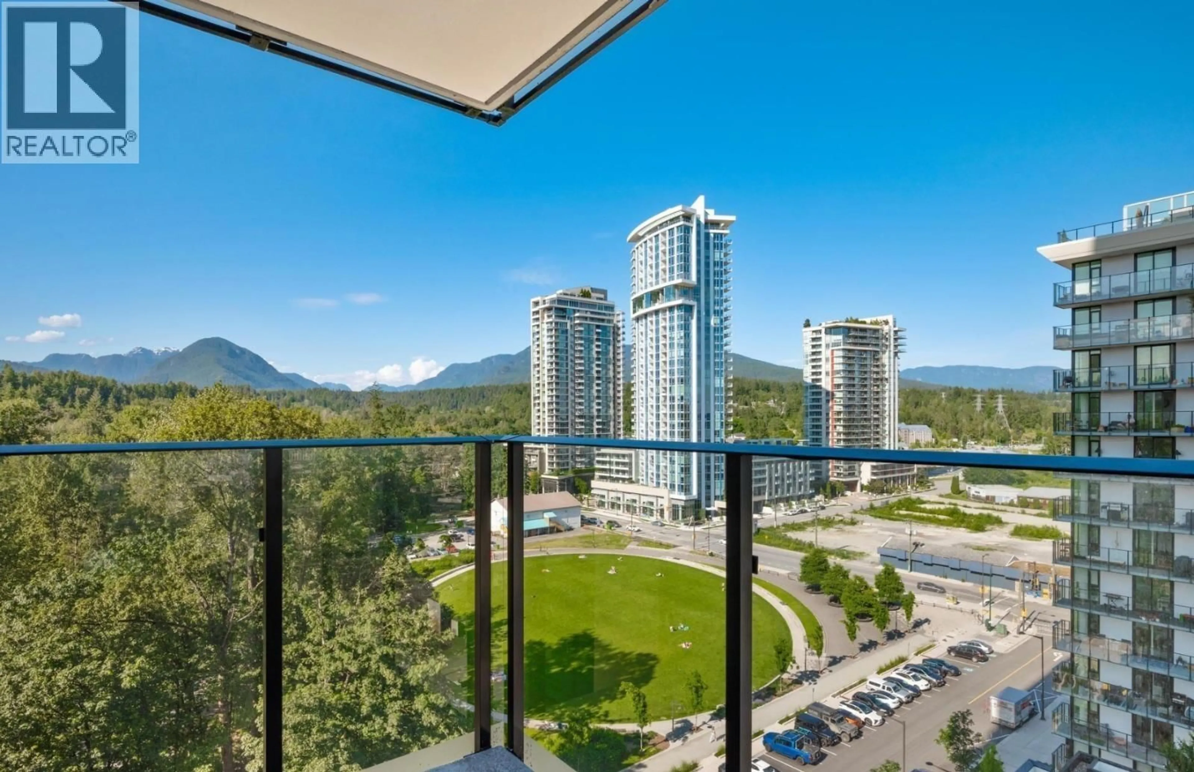 Balcony in the apartment, city buildings view from balcony for 1002 - 1401 HUNTER STREET, North Vancouver British Columbia V7J0E2