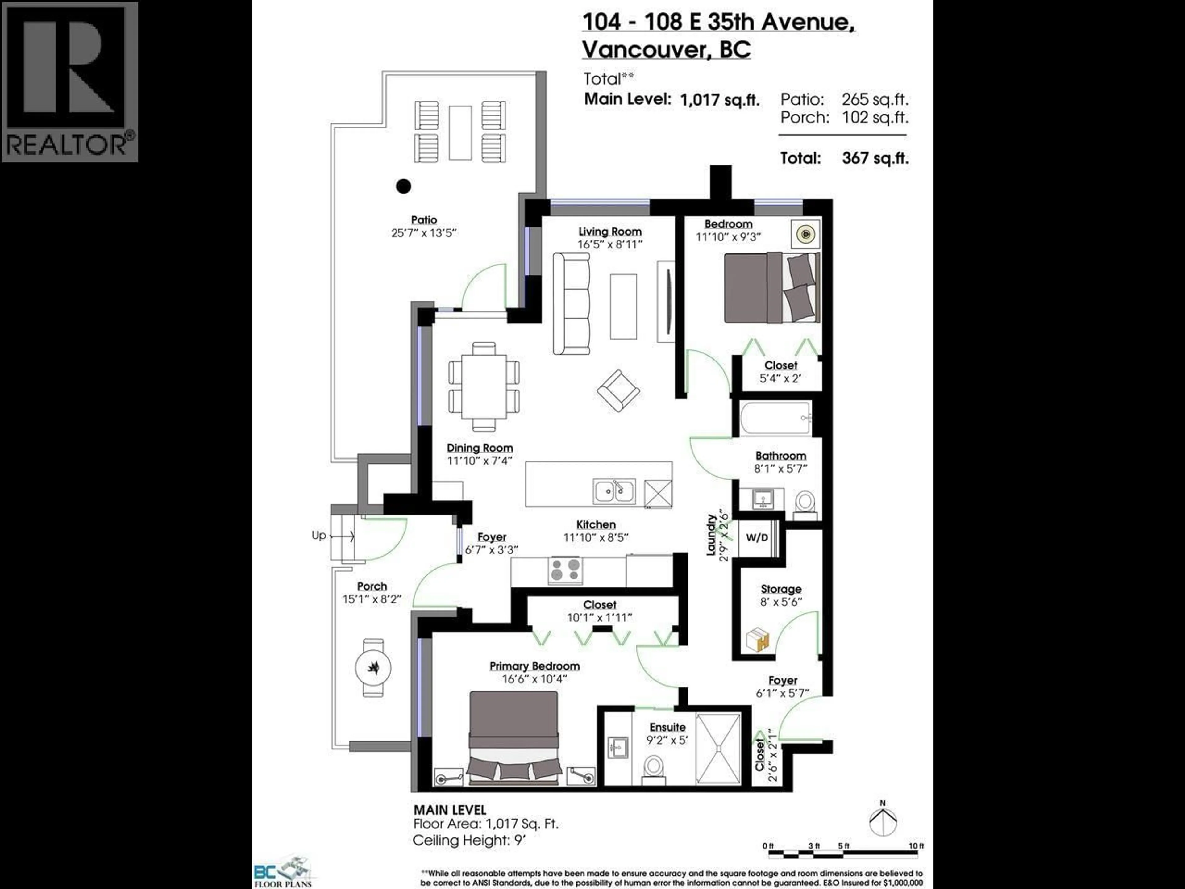 Floor plan for 104 - 108 35TH AVENUE, Vancouver British Columbia V5W1A6
