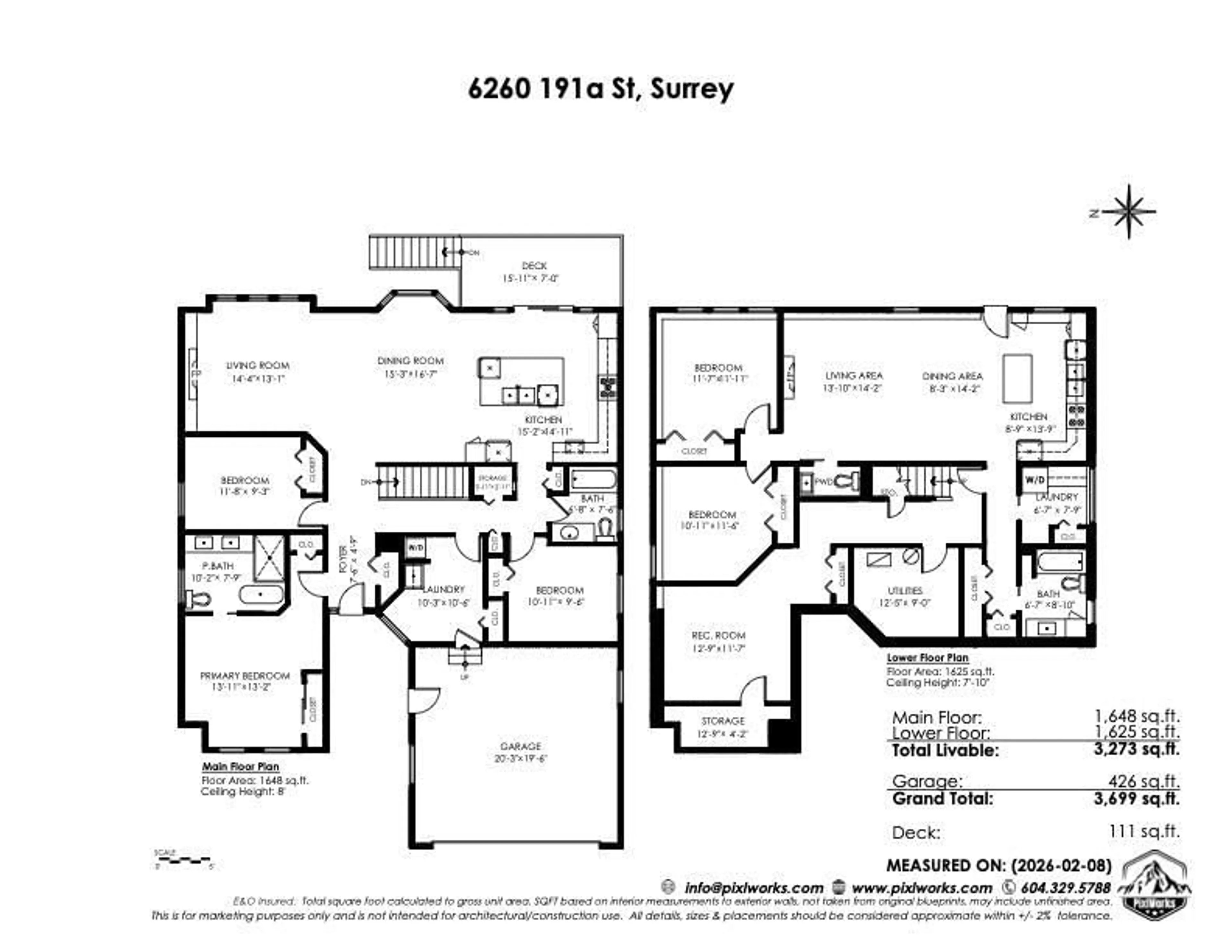 Floor plan for 6260 191A STREET, Surrey British Columbia V3S8C6