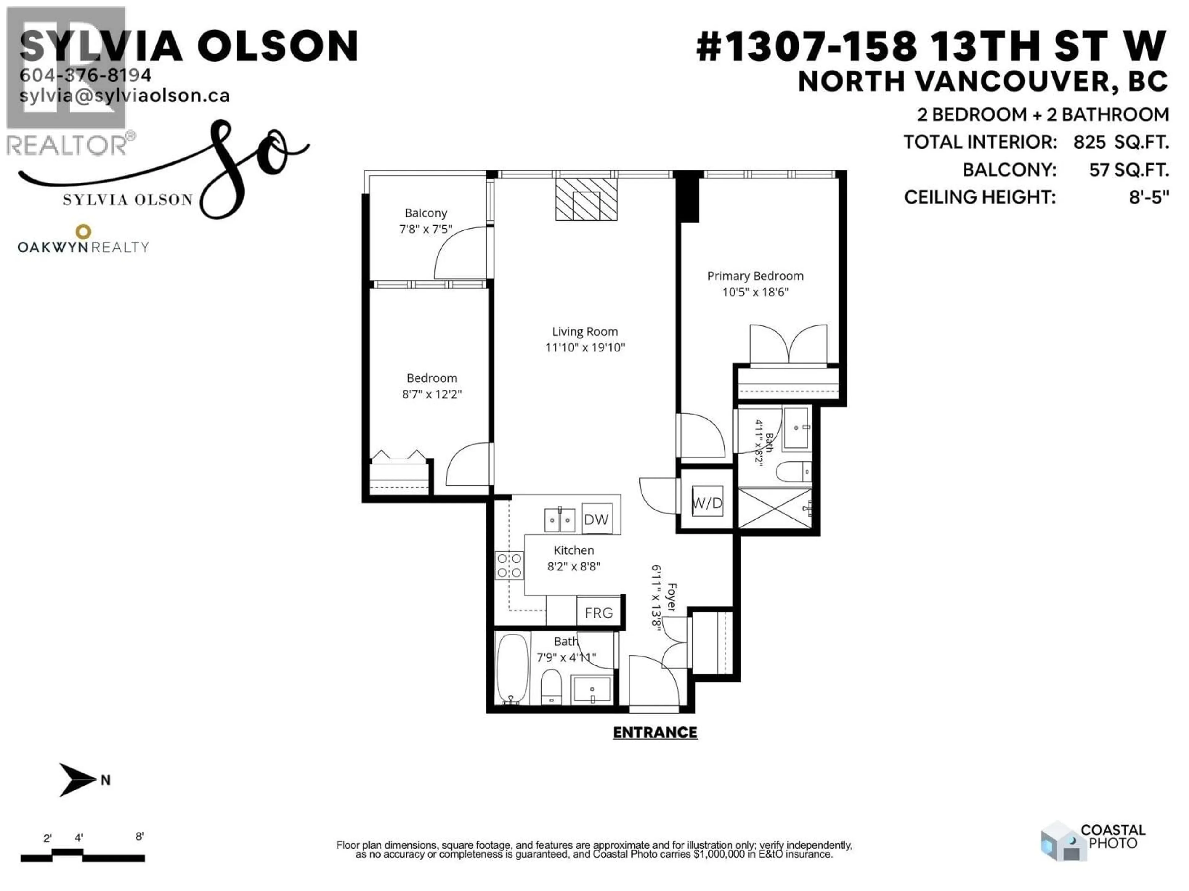 Floor plan for 1307 - 158 13TH STREET, North Vancouver British Columbia V7M0A7