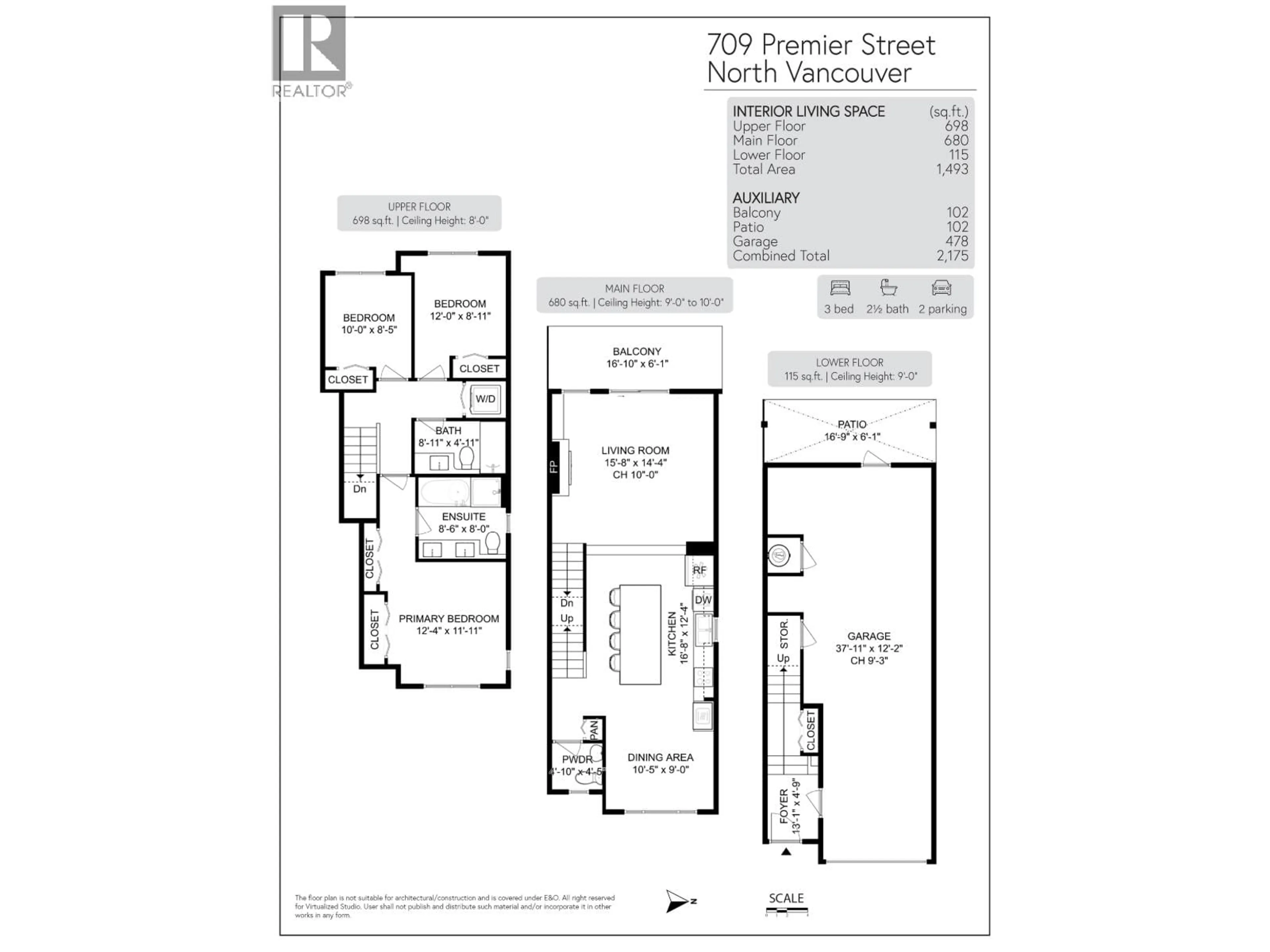 Floor plan for 709 PREMIER STREET, North Vancouver British Columbia V7J0A5