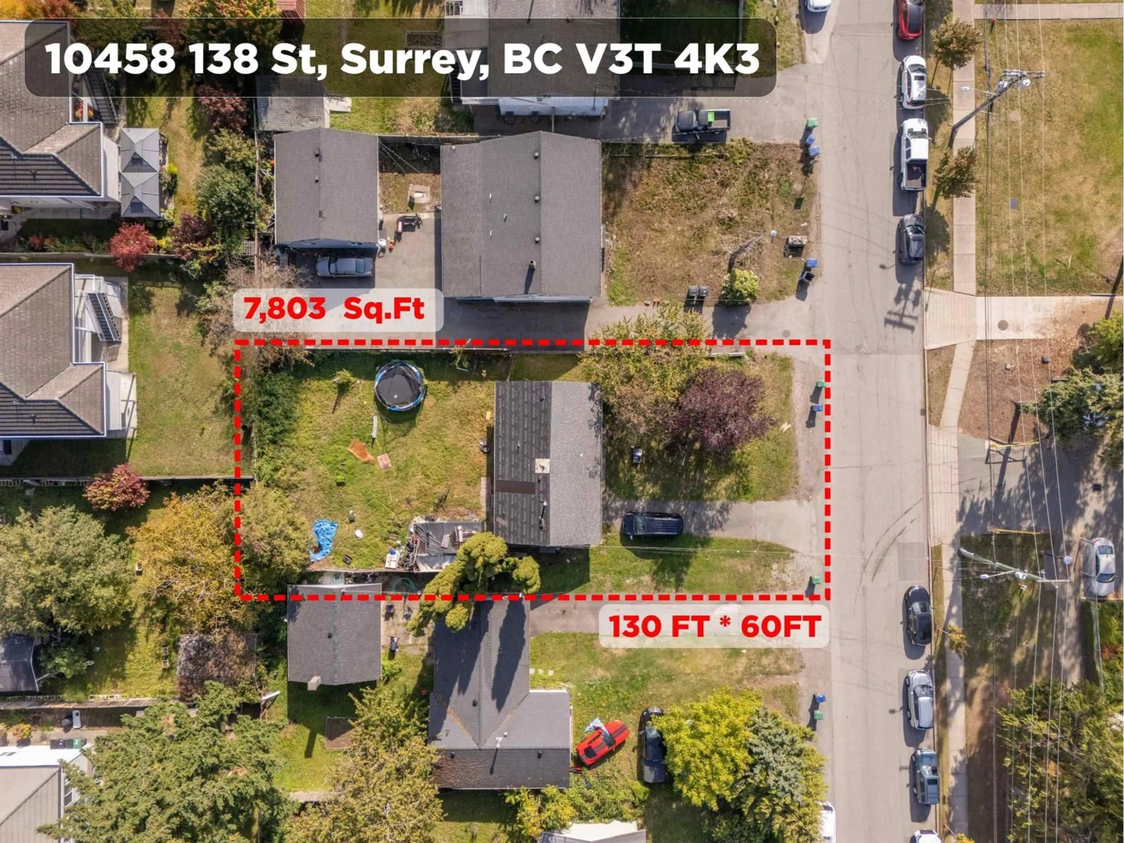 A pic from outside/outdoor area/front of a property/back of a property/a pic from drone, street for 10458 138 STREET, Surrey British Columbia V3T4K3